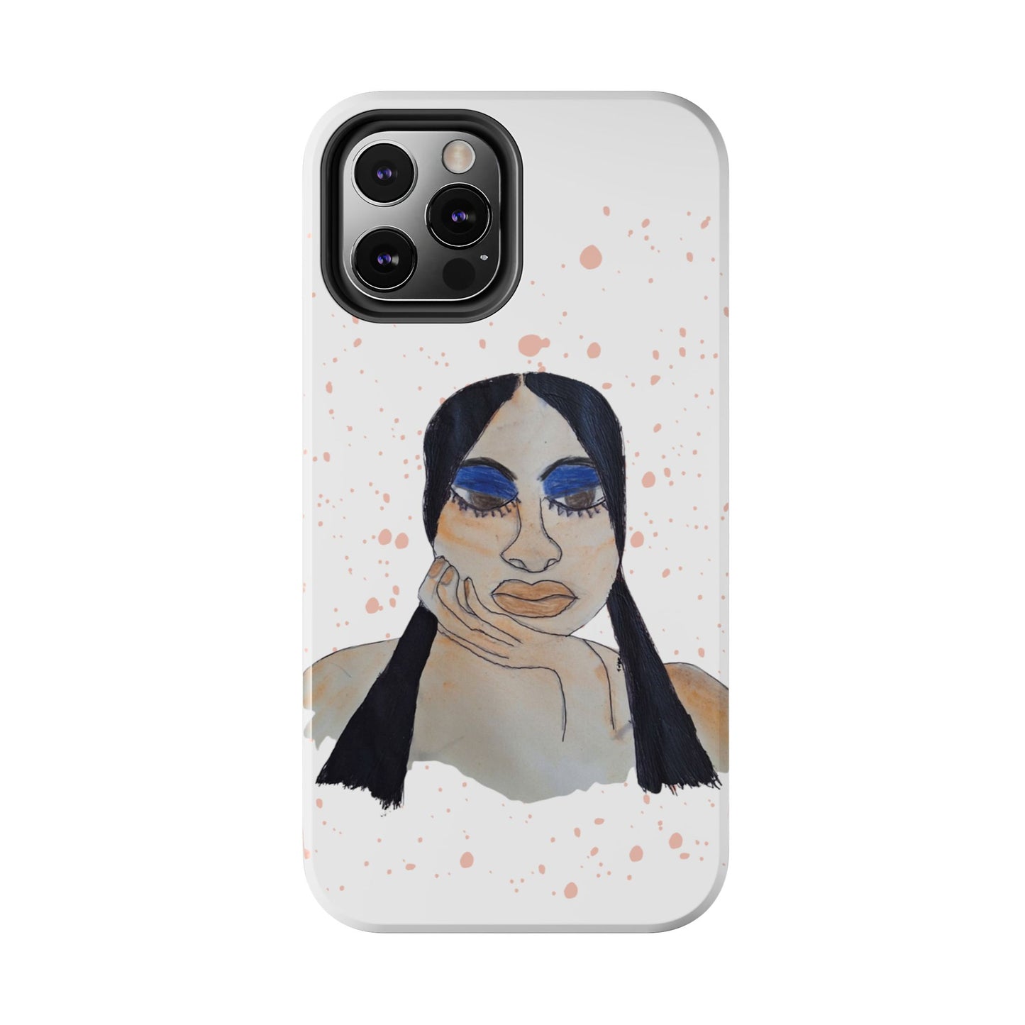 Black Woman Art Tough Phone Case, Hand-Painted Graphics, Original Art iPhone Cover, Protective Phone Case, Unique Artwork Case