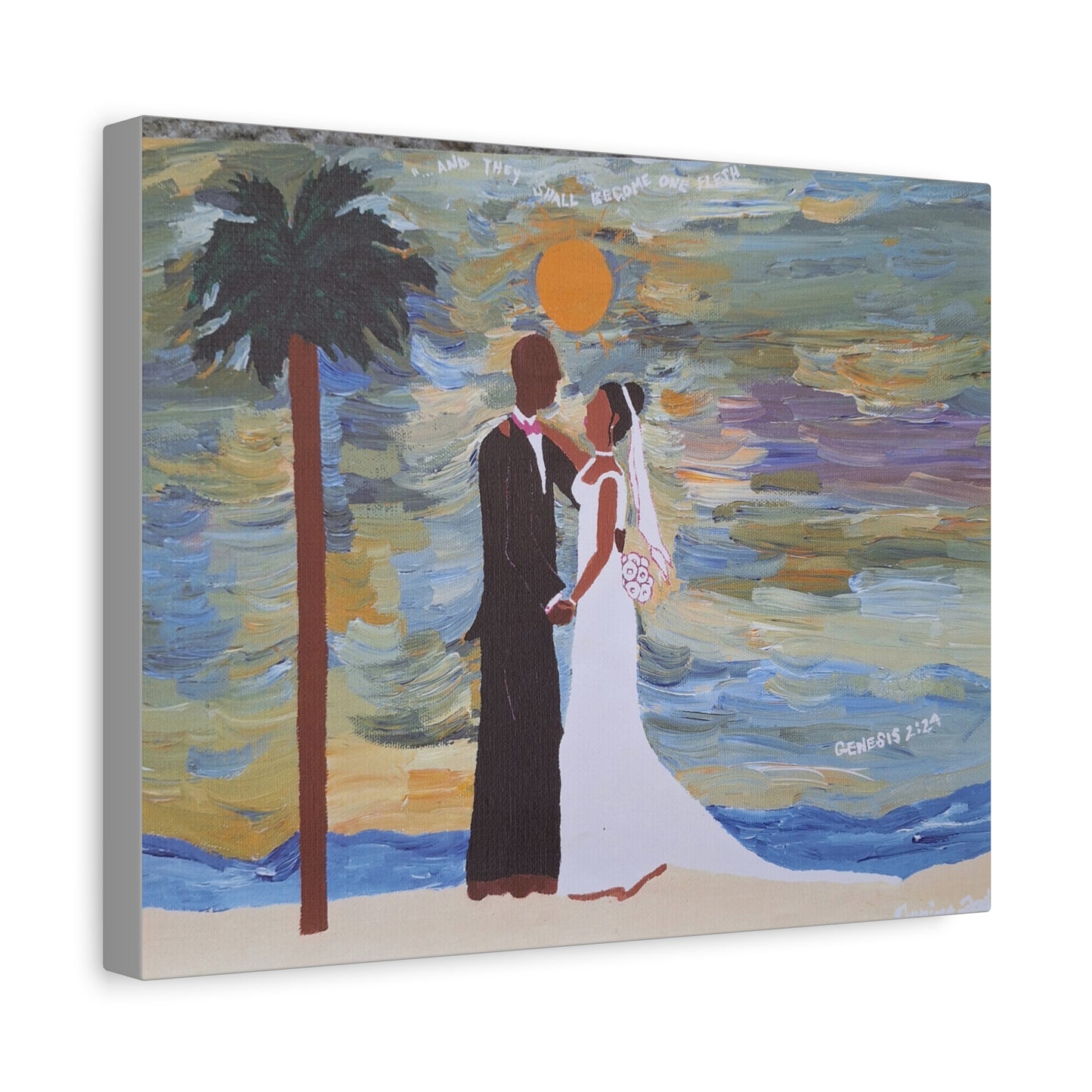 Canvas Art, Black Love Wedding Couple, Romantic Decor, Anniversary Gift, Personalized Wall Art, Wedding Keepsake, Matte Print, Stretched