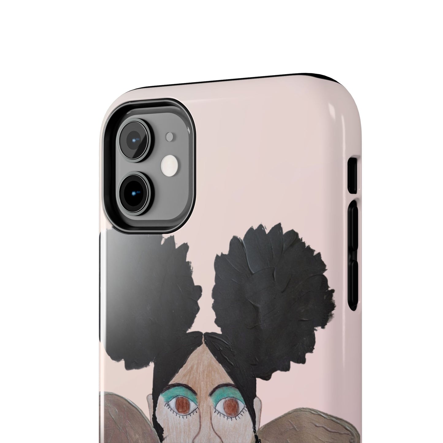 Black Woman Art Tough Phone Case, Hand-Painted Graphics, Original Art iPhone Cover, Protective Phone Case, Unique Artwork Case