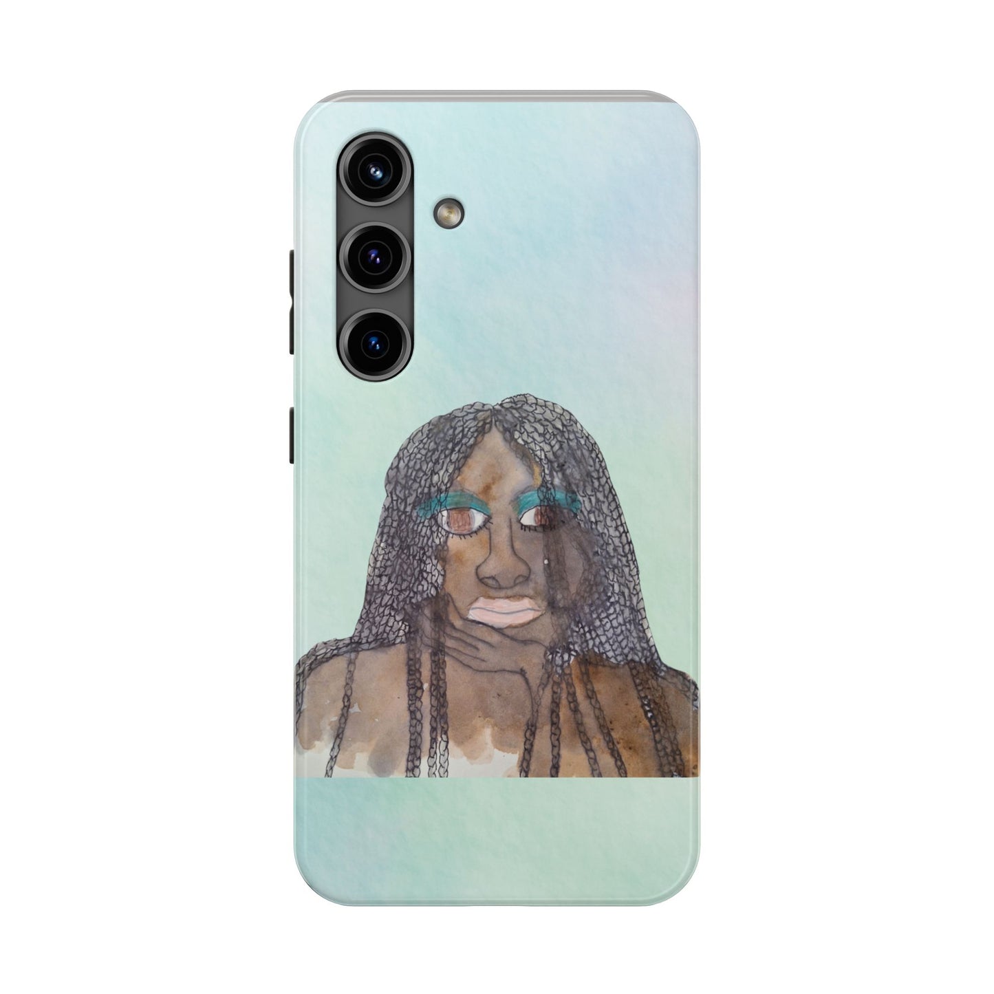 Black Woman Art, Artistic Fashion Phone Case, Colorful Unique Phone Protector, Gift for Her, Bohemian Style, Phone Cover for Creative Souls