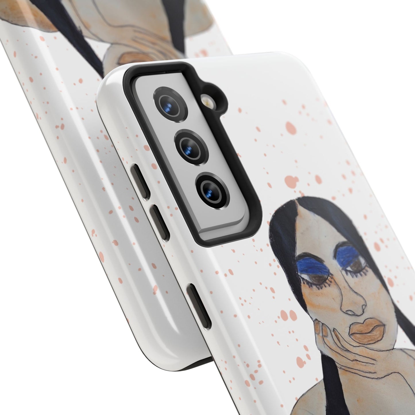 Black Woman Art Tough Phone Case, Hand-Painted Graphics, Original Art iPhone Cover, Protective Phone Case, Unique Artwork Case