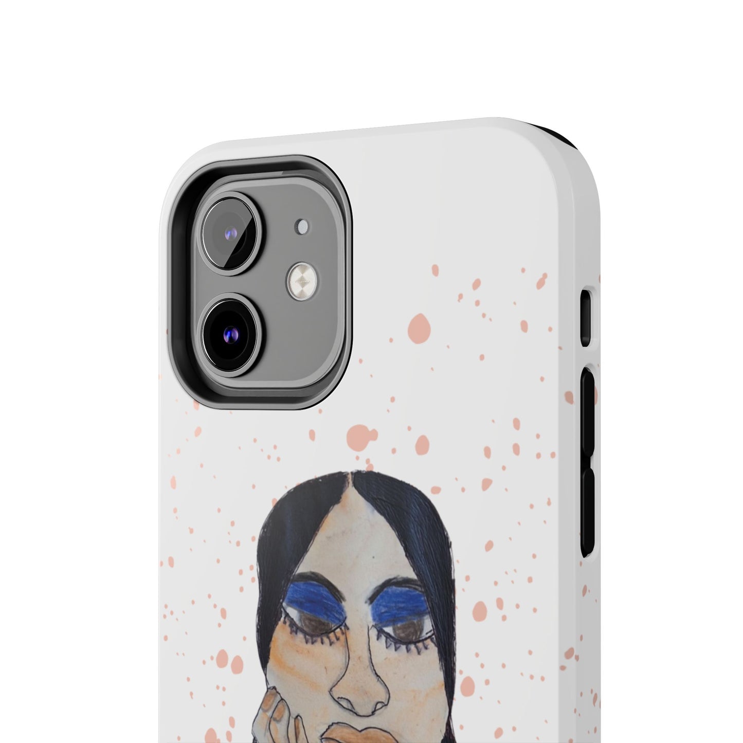 Black Woman Art Tough Phone Case, Hand-Painted Graphics, Original Art iPhone Cover, Protective Phone Case, Unique Artwork Case