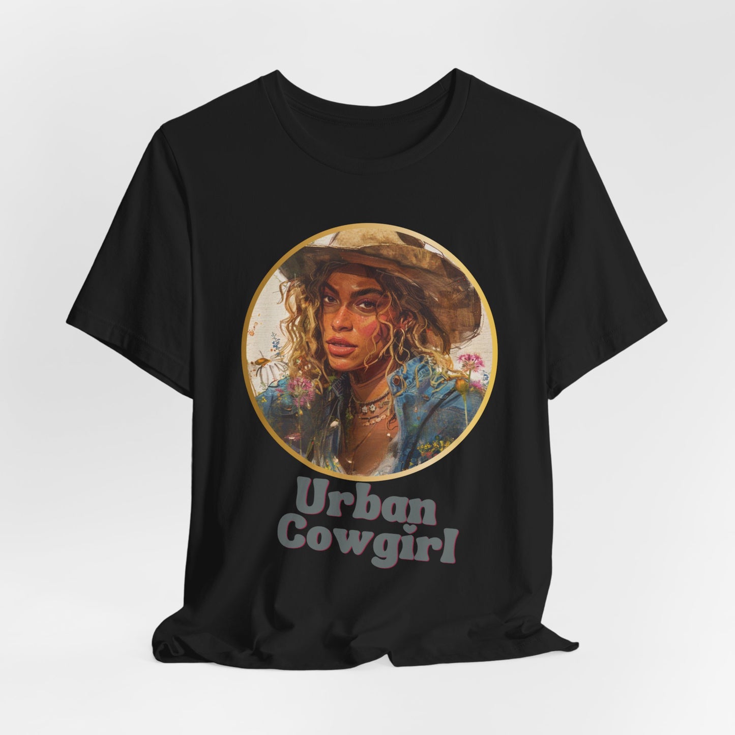 BEYONCE-INSPIRED, Urban Cowgirl Graphic, Fan Art, Cowgirl Shirt, Country Shirt, Country Concert Tee, Western Graphic Tee for Women, Western Tee, Unisex Jersey Short Sleeve Tee