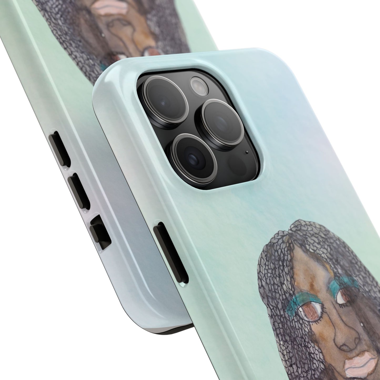 Black Woman Art, Artistic Fashion Phone Case, Colorful Unique Phone Protector, Gift for Her, Bohemian Style, Phone Cover for Creative Souls