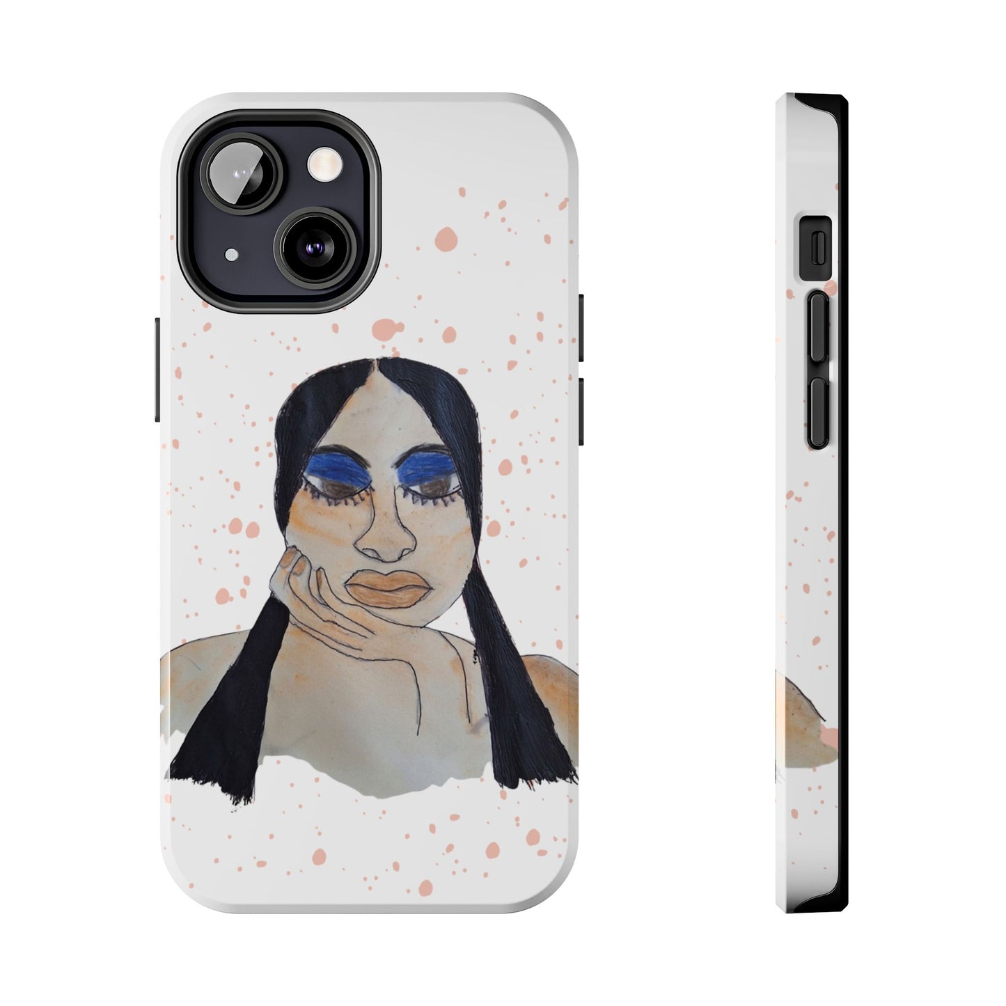 Black Woman Art Tough Phone Case, Hand-Painted Graphics, Original Art iPhone Cover, Protective Phone Case, Unique Artwork Case