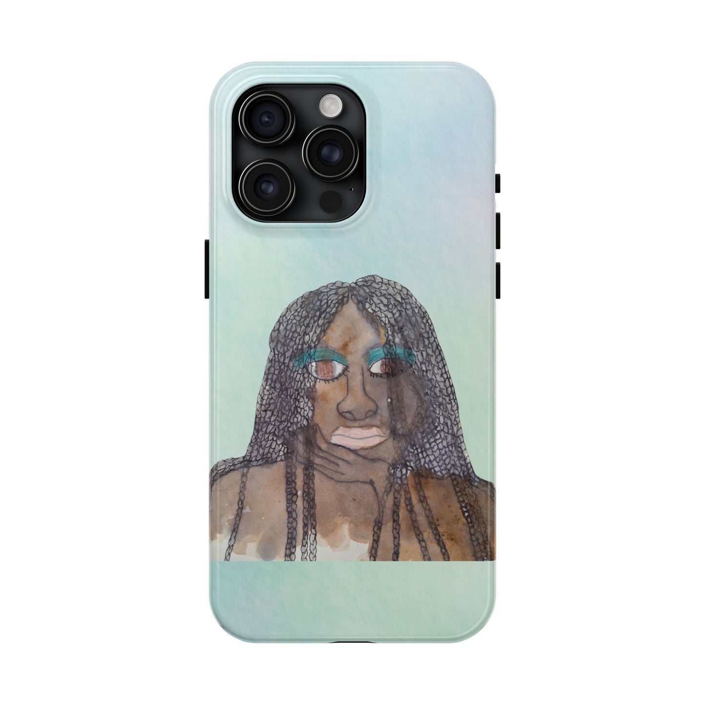 Black Woman Art, Artistic Fashion Phone Case, Colorful Unique Phone Protector, Gift for Her, Bohemian Style, Phone Cover for Creative Souls