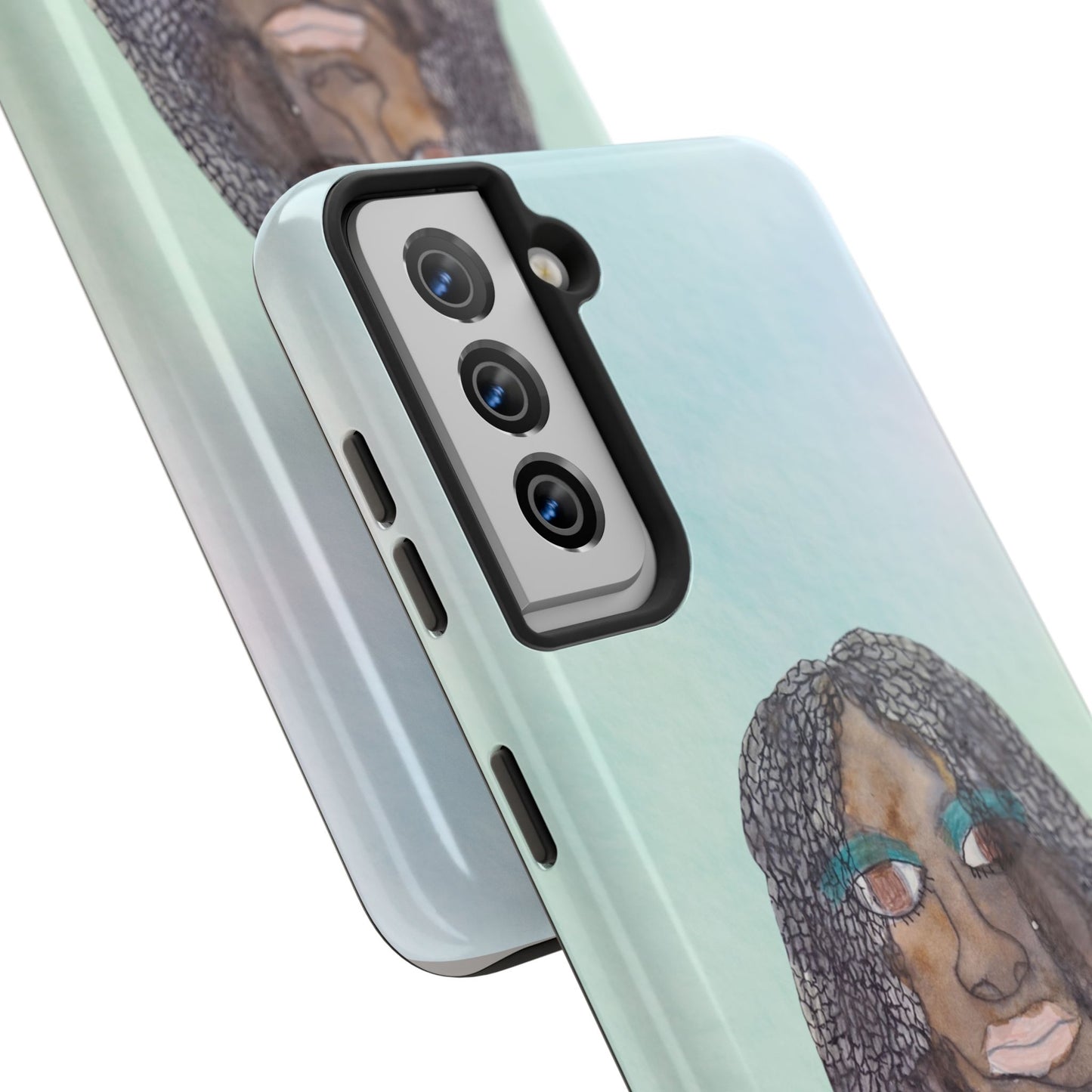 Black Woman Art, Artistic Fashion Phone Case, Colorful Unique Phone Protector, Gift for Her, Bohemian Style, Phone Cover for Creative Souls