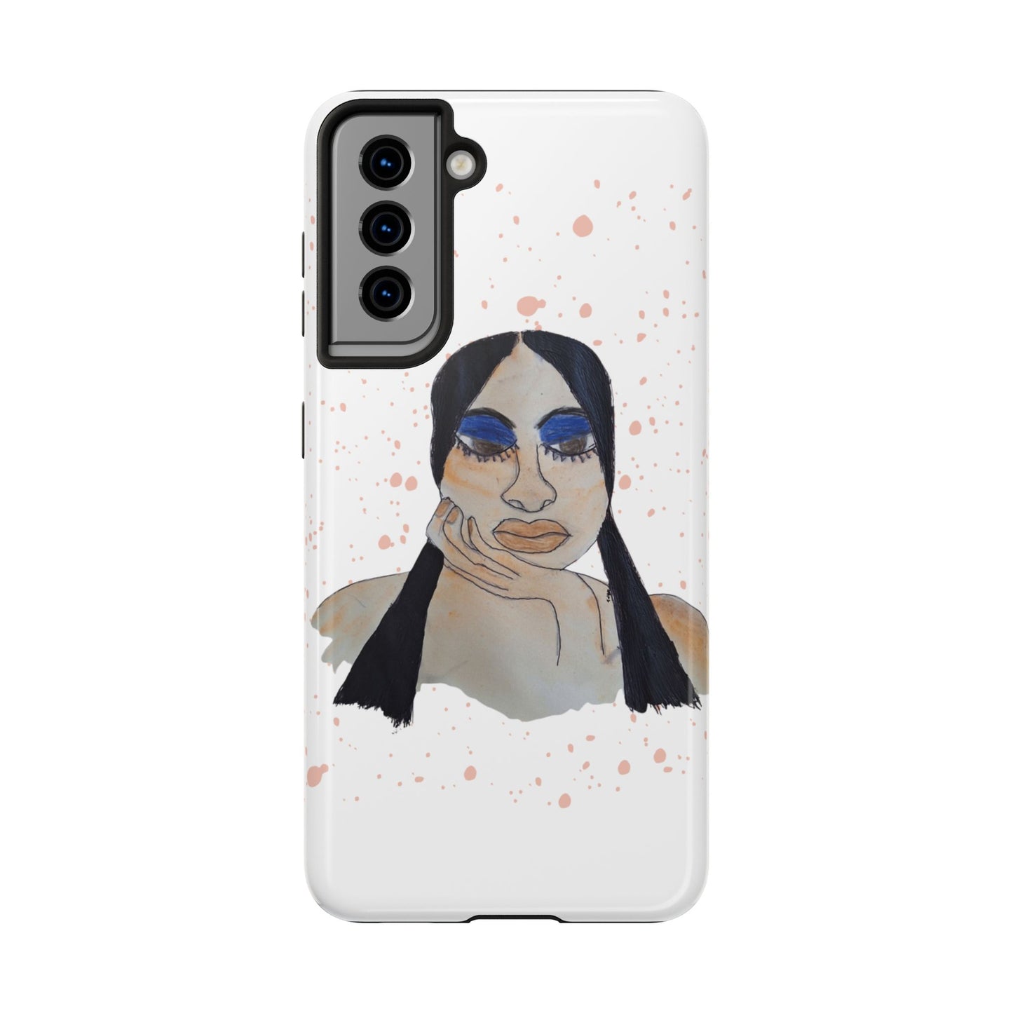 Black Woman Art Tough Phone Case, Hand-Painted Graphics, Original Art iPhone Cover, Protective Phone Case, Unique Artwork Case