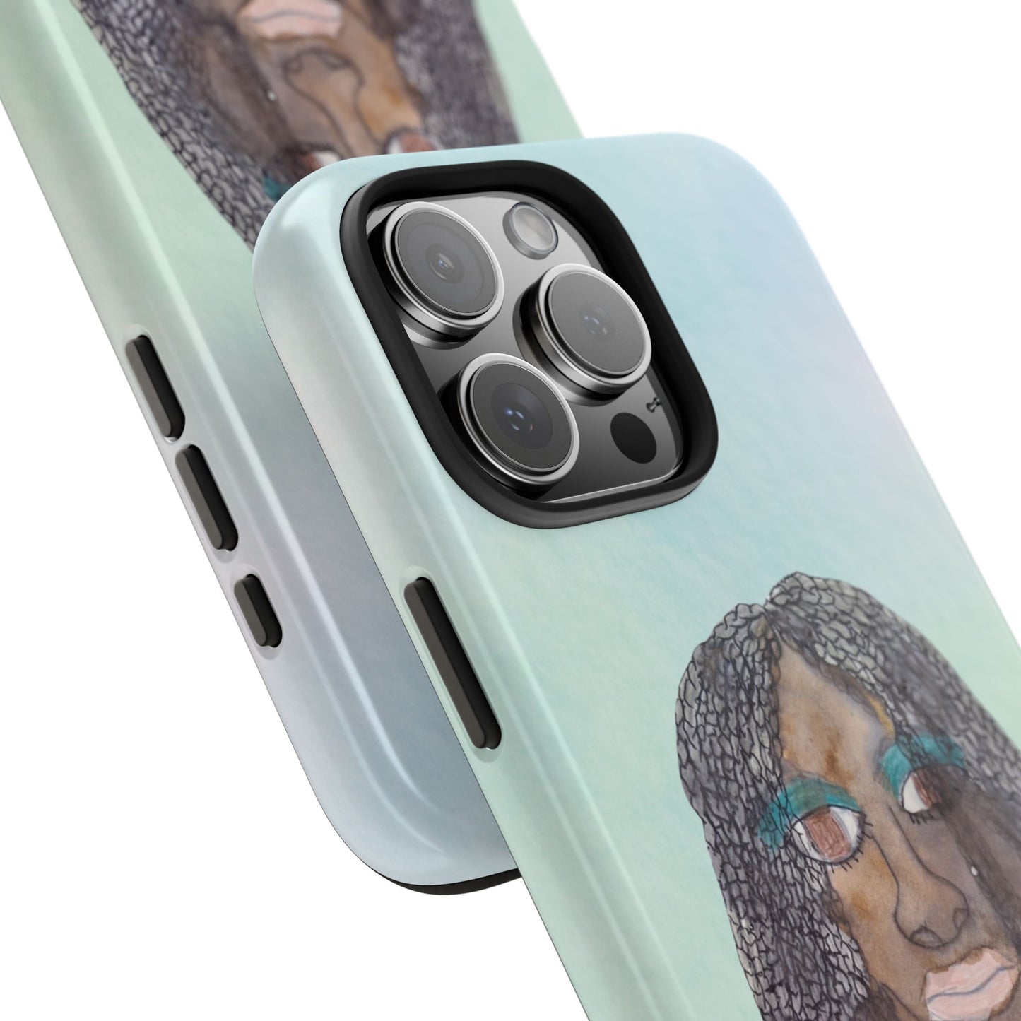 Black Woman Art, Artistic Fashion Phone Case, Colorful Unique Phone Protector, Gift for Her, Bohemian Style, Phone Cover for Creative Souls