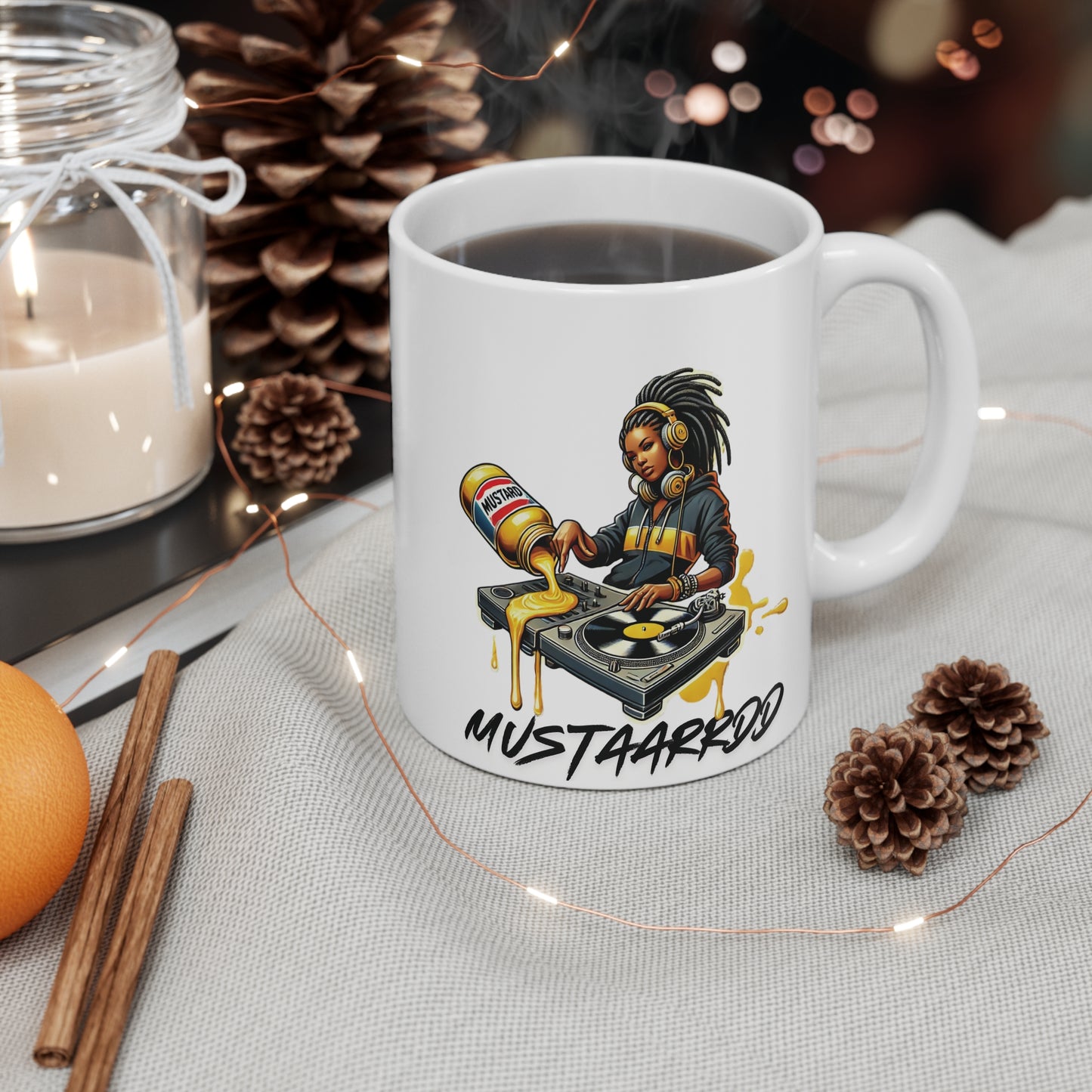 MUSTARD Hip Hop Female DJ Coffee Mug, KDot Tribute Gift, 11oz Cup for Music Lovers, Musician Gift Idea, Rap Fan Mug, Hip Hop Coffee Cup, Music