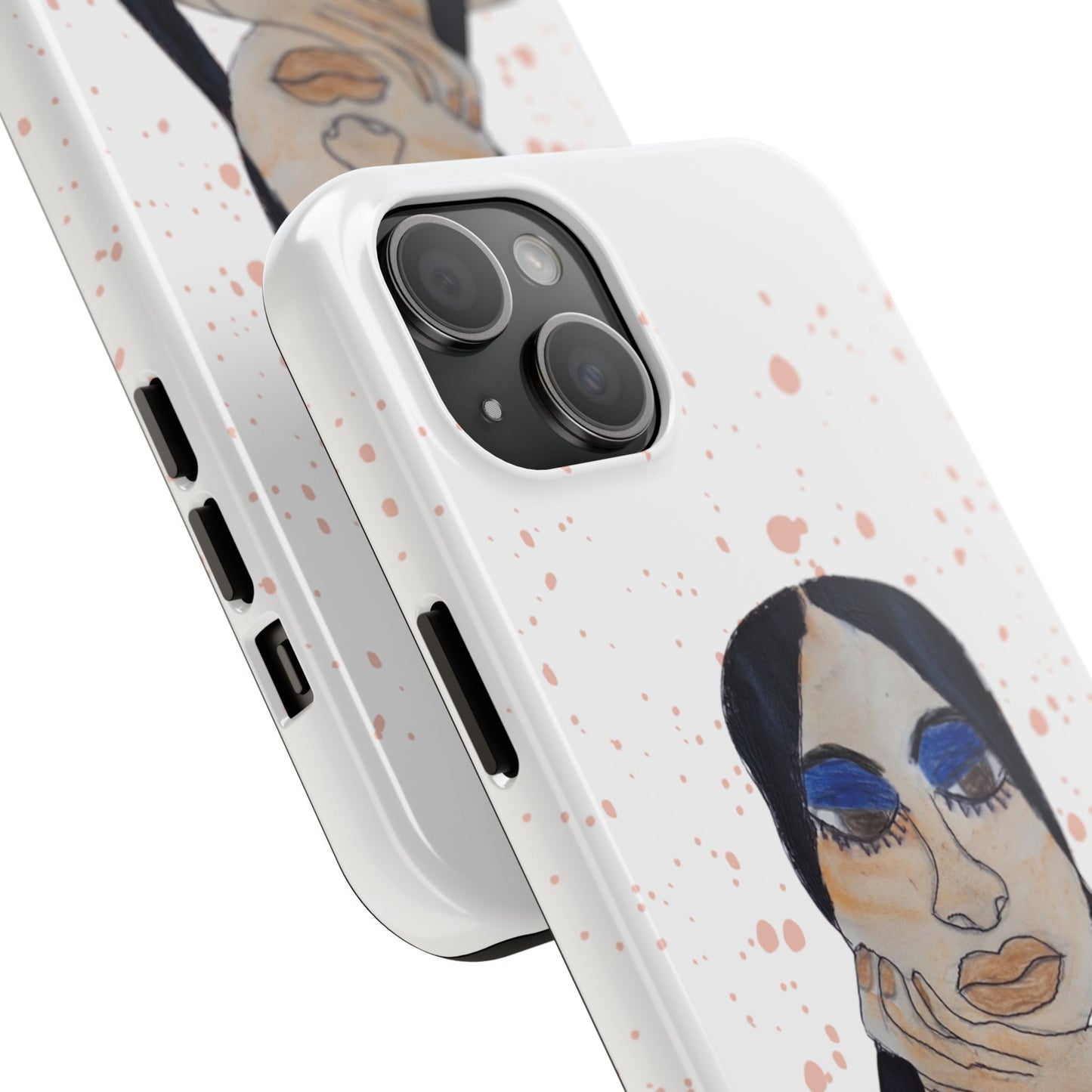 Black Woman Art Tough Phone Case, Hand-Painted Graphics, Original Art iPhone Cover, Protective Phone Case, Unique Artwork Case