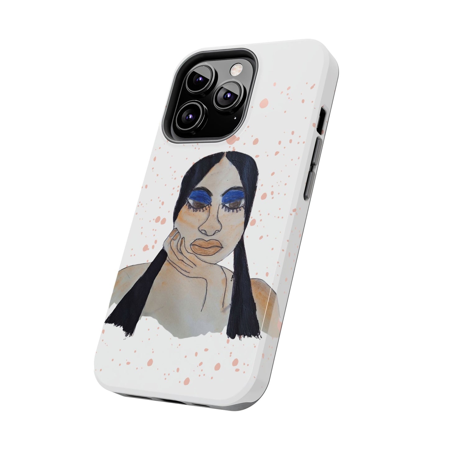 Black Woman Art Tough Phone Case, Hand-Painted Graphics, Original Art iPhone Cover, Protective Phone Case, Unique Artwork Case