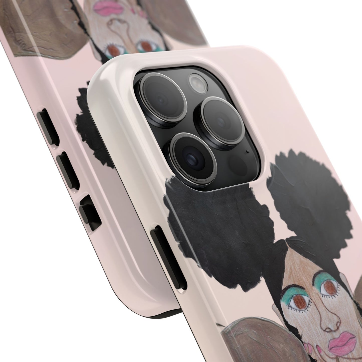 Black Woman Art Tough Phone Case, Hand-Painted Graphics, Original Art iPhone Cover, Protective Phone Case, Unique Artwork Case