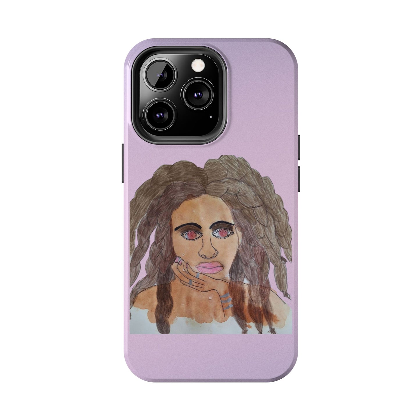 Black Woman Art Tough Phone Case, Hand-Painted Graphics, Original Art iPhone Cover, Protective Phone Case, Unique Artwork Case