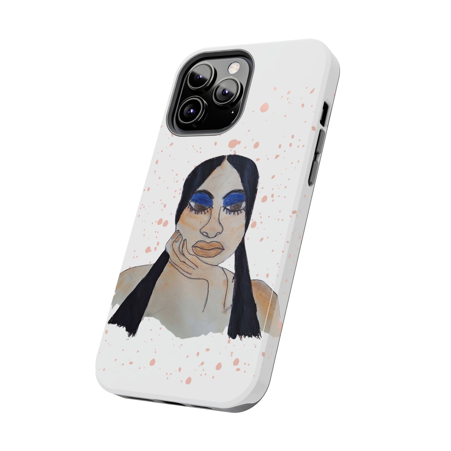 Black Woman Art Tough Phone Case, Hand-Painted Graphics, Original Art iPhone Cover, Protective Phone Case, Unique Artwork Case