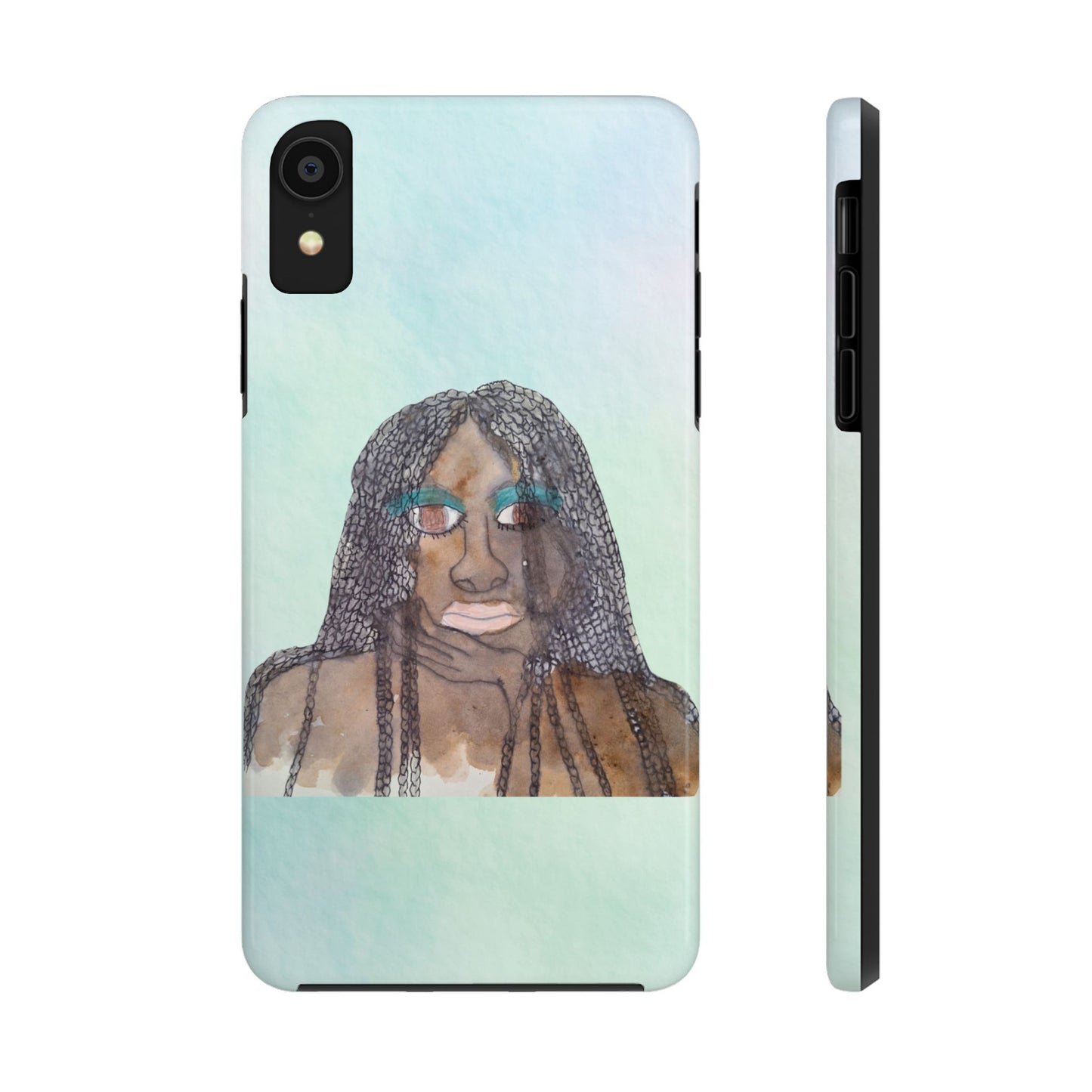 Black Woman Art, Artistic Fashion Phone Case, Colorful Unique Phone Protector, Gift for Her, Bohemian Style, Phone Cover for Creative Souls