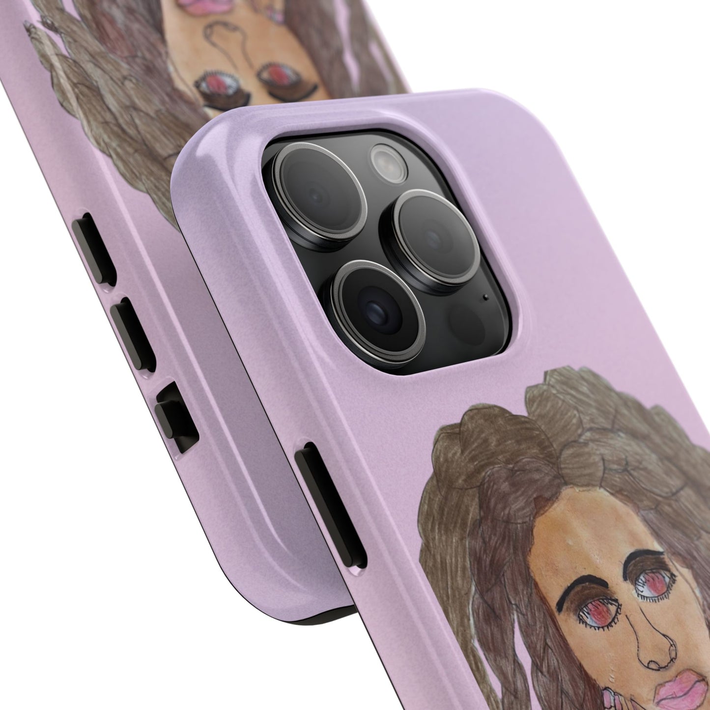 Black Woman Art Tough Phone Case, Hand-Painted Graphics, Original Art iPhone Cover, Protective Phone Case, Unique Artwork Case