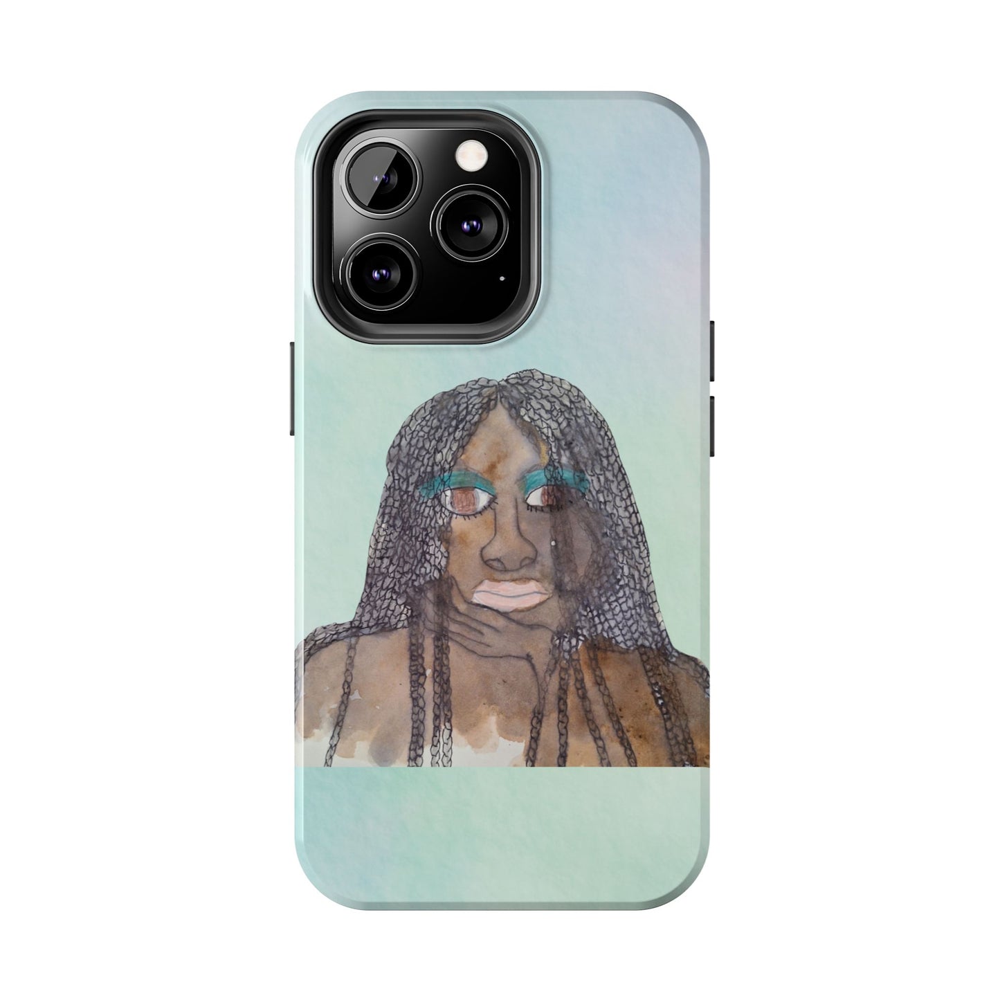 Black Woman Art, Artistic Fashion Phone Case, Colorful Unique Phone Protector, Gift for Her, Bohemian Style, Phone Cover for Creative Souls