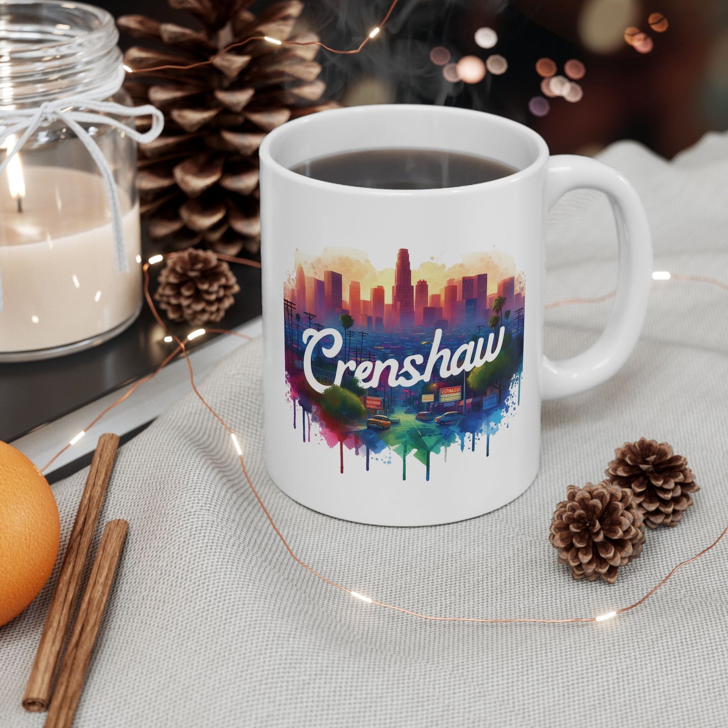 Crenshaw, Urban Graphic, African American Iconic Neighborhood Mug, Gift