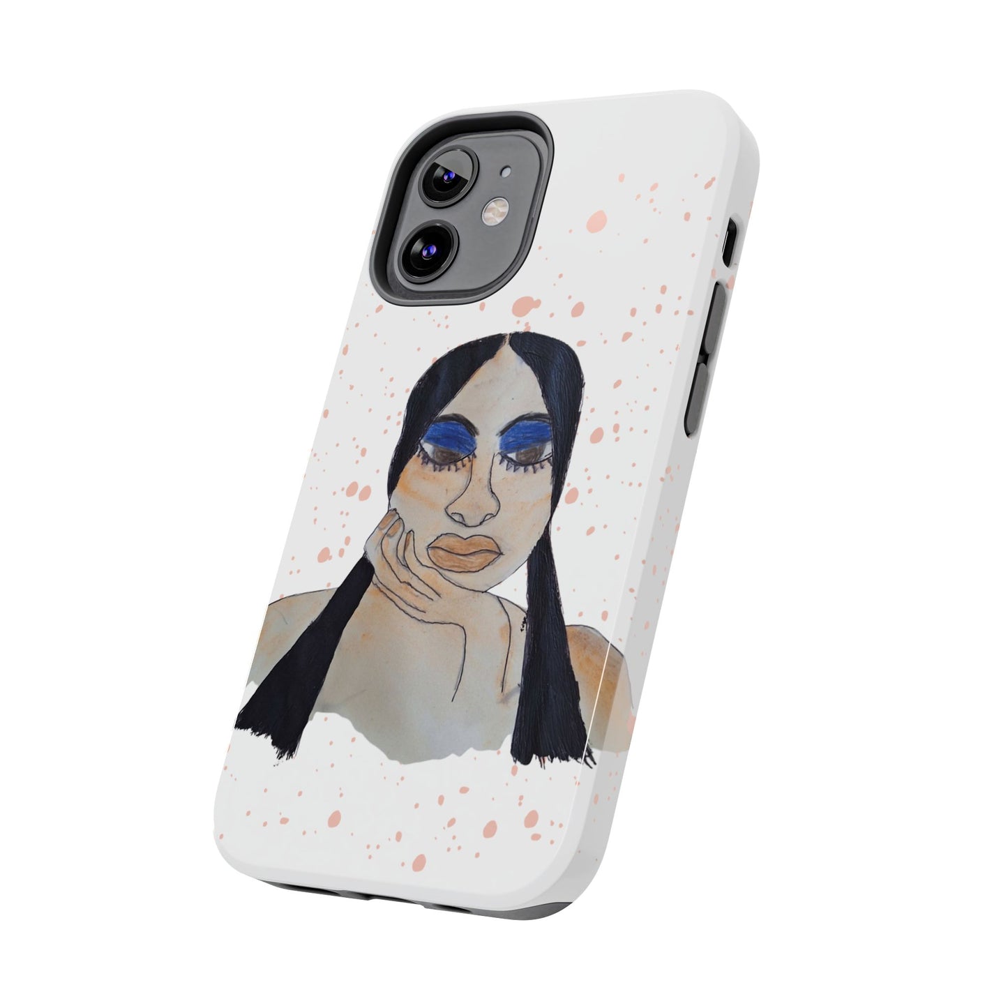 Black Woman Art Tough Phone Case, Hand-Painted Graphics, Original Art iPhone Cover, Protective Phone Case, Unique Artwork Case