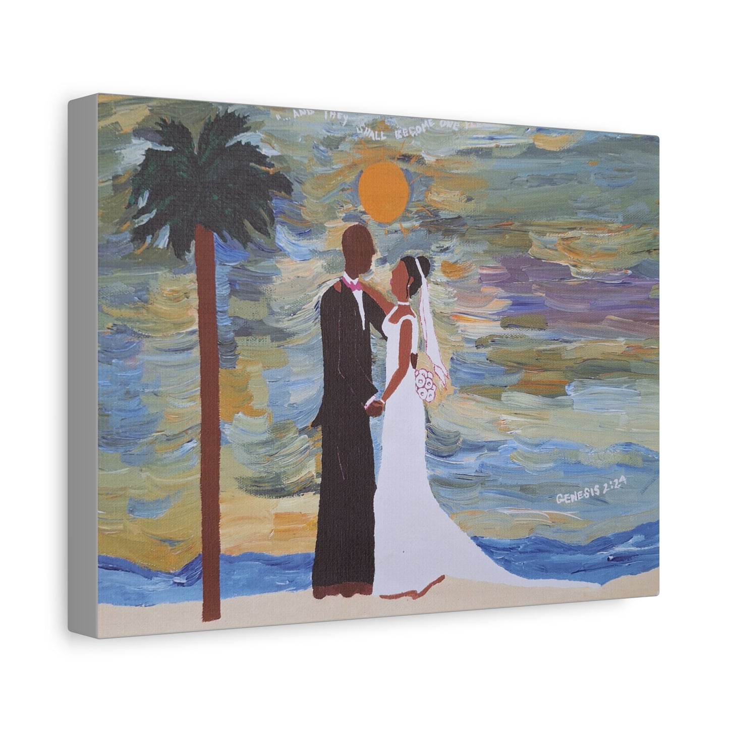 Canvas Art, Black Love Wedding Couple, Romantic Decor, Anniversary Gift, Personalized Wall Art, Wedding Keepsake, Matte Print, Stretched