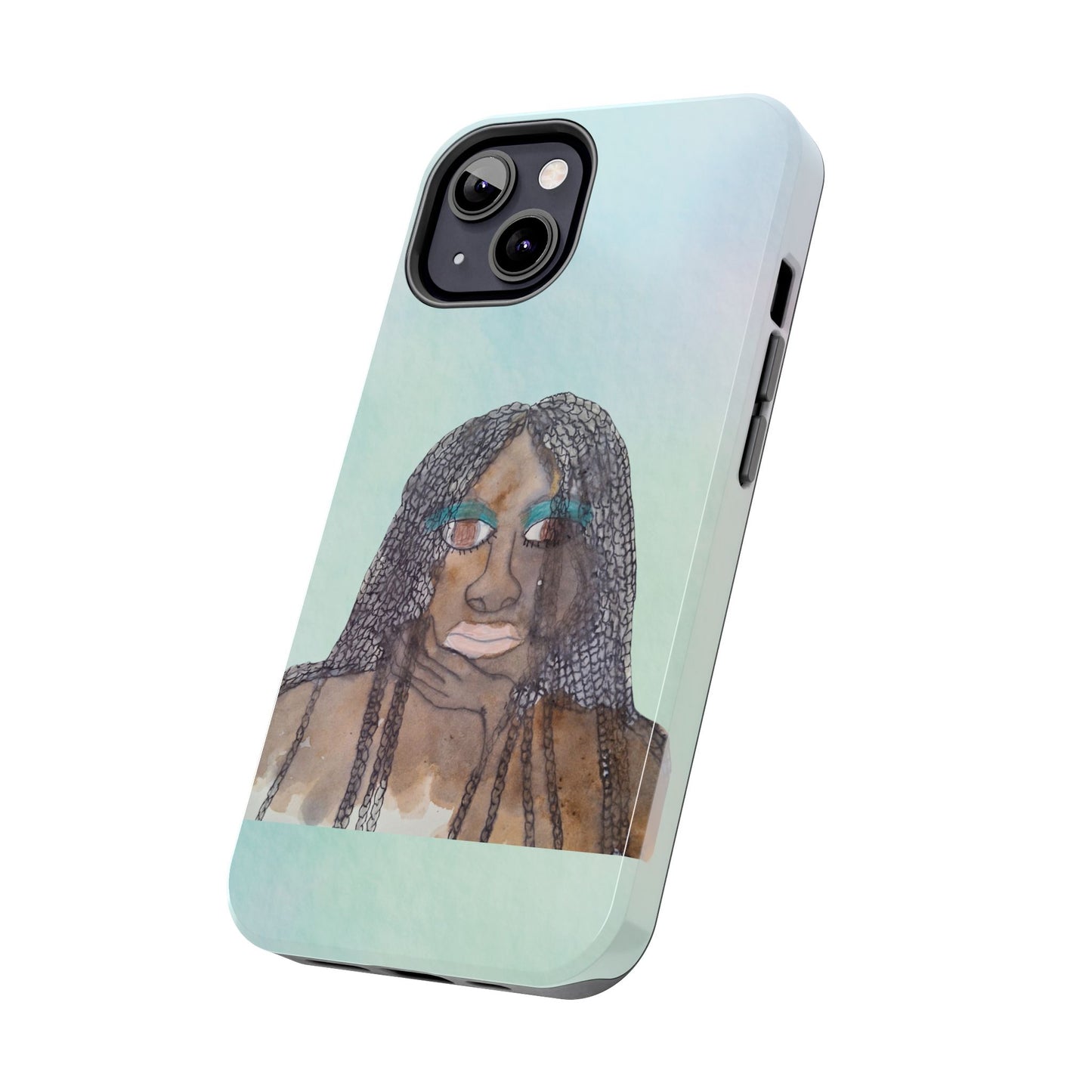 Black Woman Art, Artistic Fashion Phone Case, Colorful Unique Phone Protector, Gift for Her, Bohemian Style, Phone Cover for Creative Souls