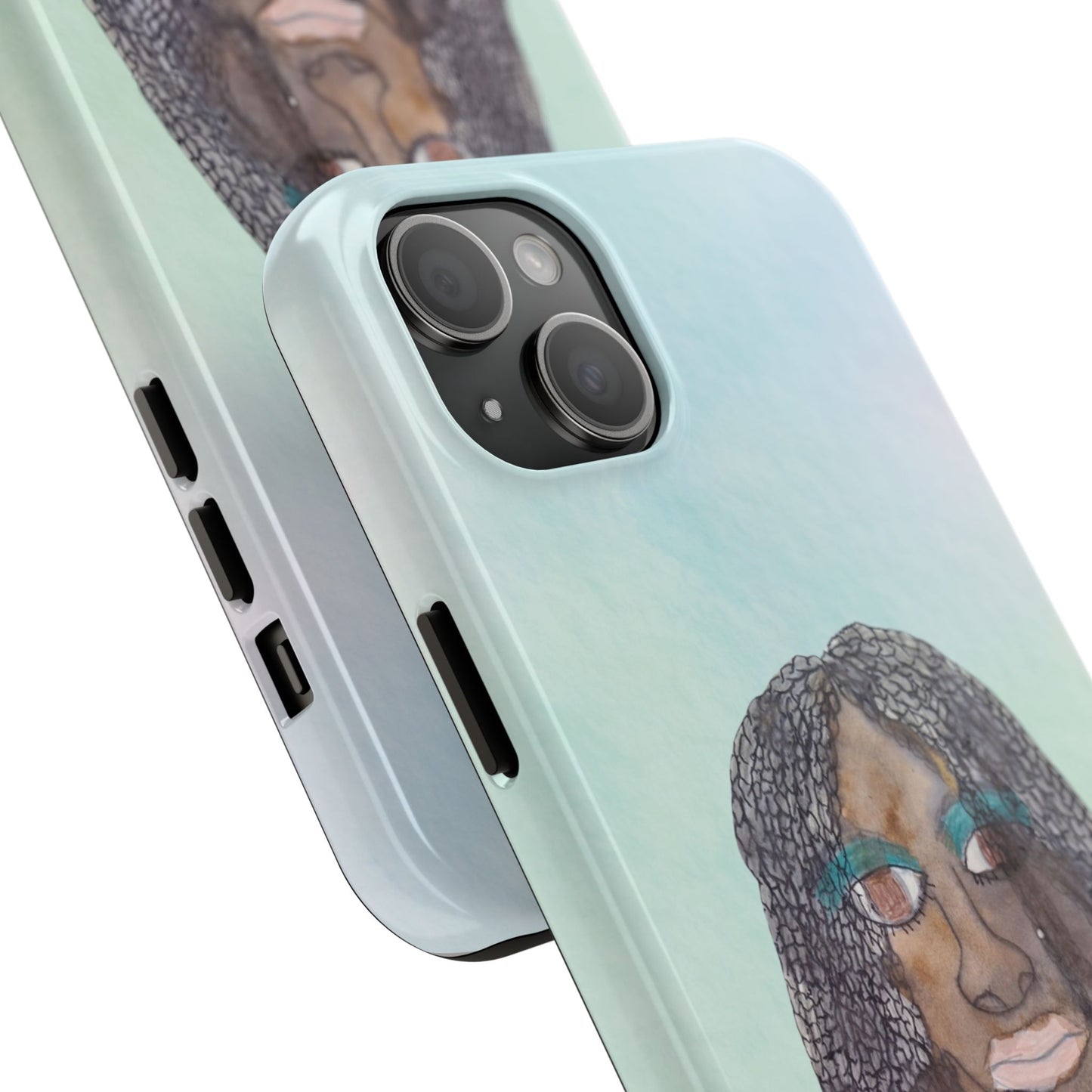 Black Woman Art, Artistic Fashion Phone Case, Colorful Unique Phone Protector, Gift for Her, Bohemian Style, Phone Cover for Creative Souls