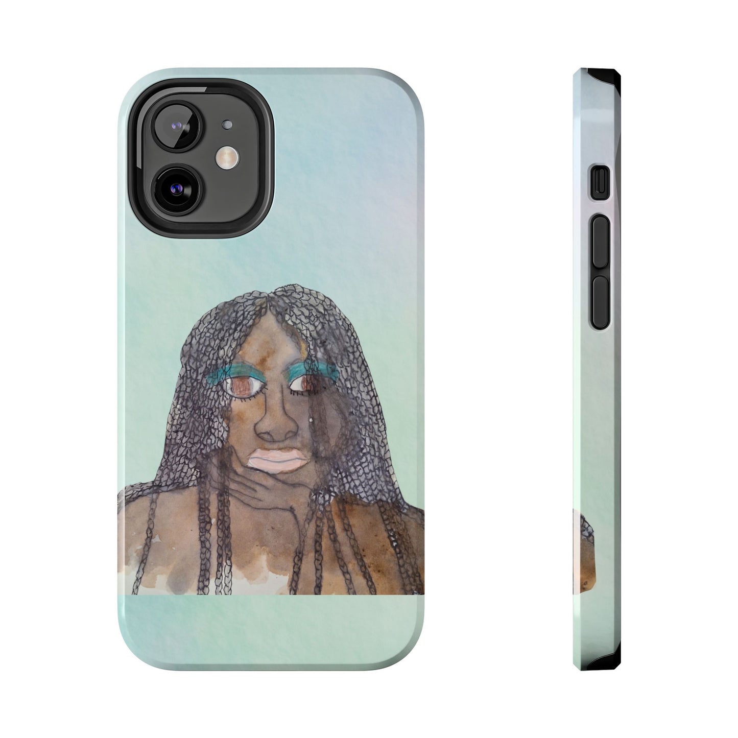 Black Woman Art, Artistic Fashion Phone Case, Colorful Unique Phone Protector, Gift for Her, Bohemian Style, Phone Cover for Creative Souls