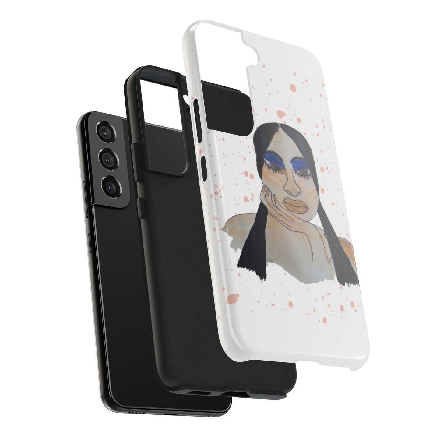 Black Woman Art Tough Phone Case, Hand-Painted Graphics, Original Art iPhone Cover, Protective Phone Case, Unique Artwork Case