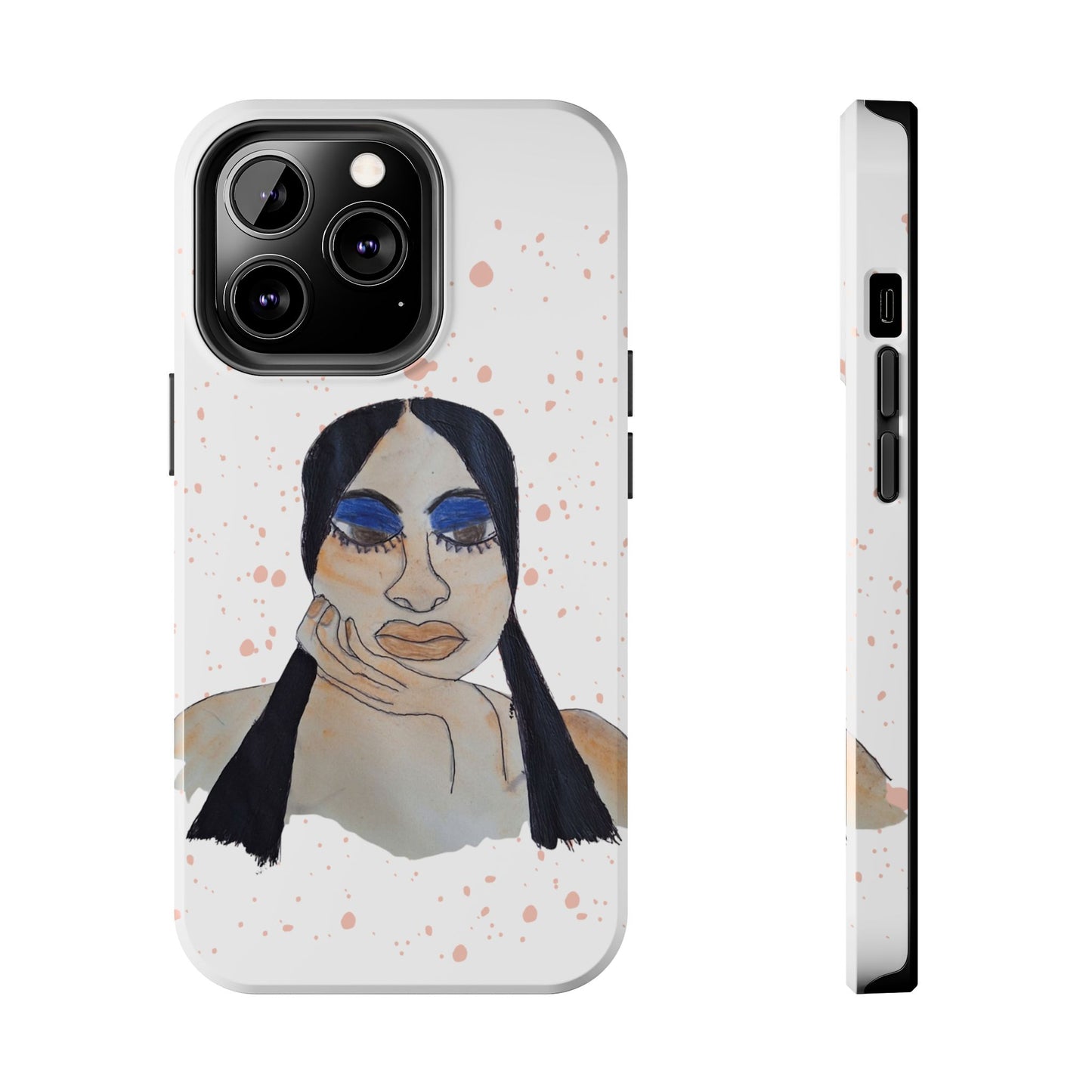 Black Woman Art Tough Phone Case, Hand-Painted Graphics, Original Art iPhone Cover, Protective Phone Case, Unique Artwork Case