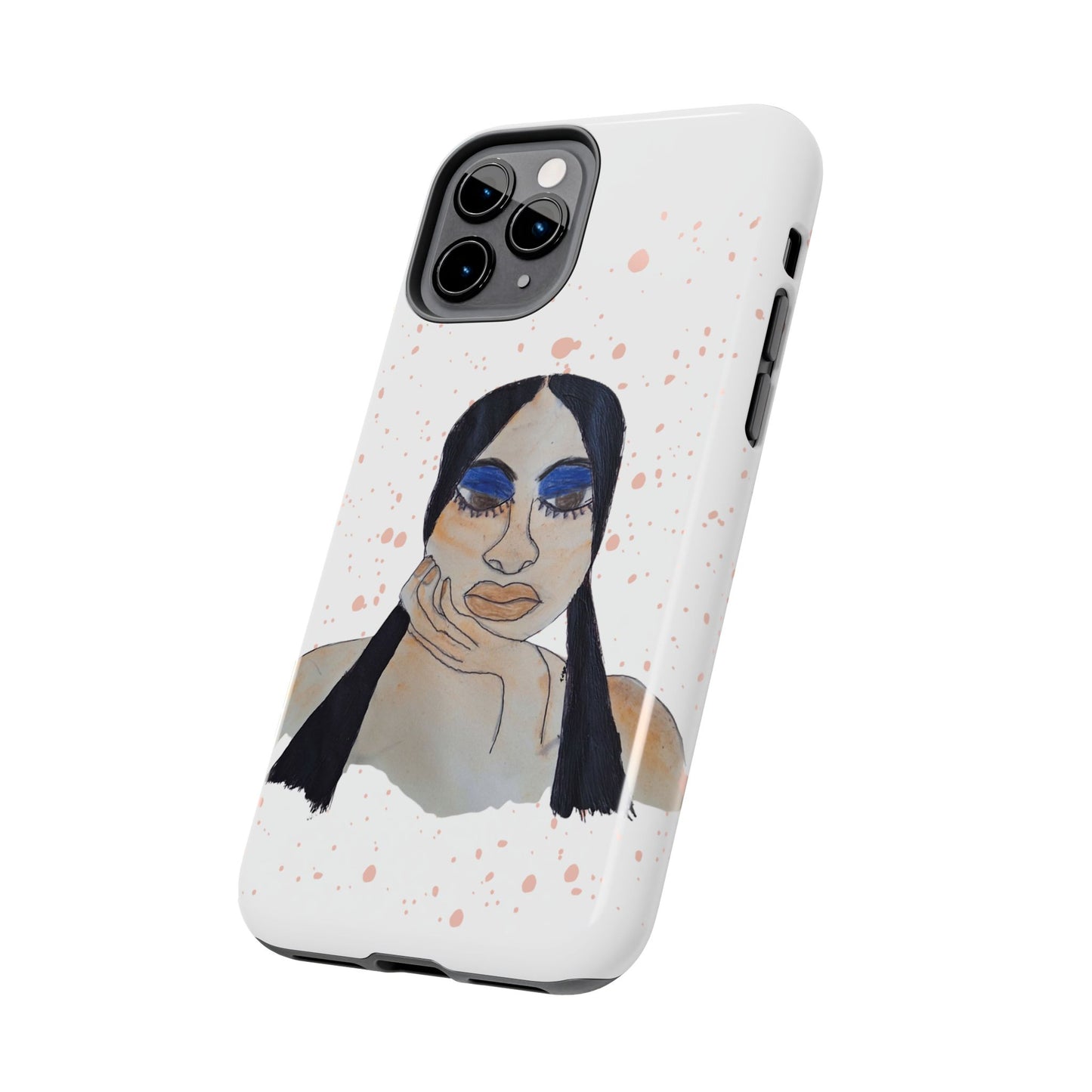 Black Woman Art Tough Phone Case, Hand-Painted Graphics, Original Art iPhone Cover, Protective Phone Case, Unique Artwork Case