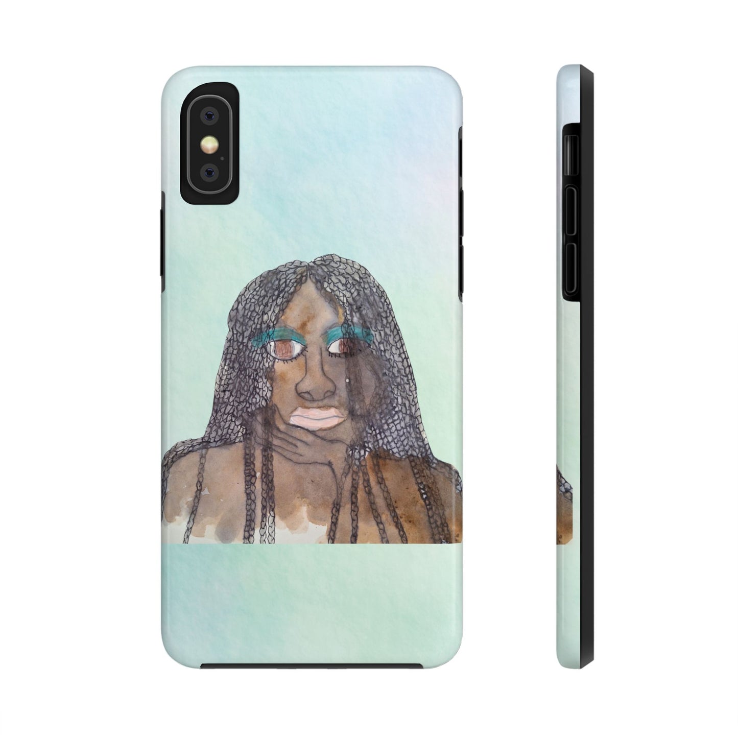 Black Woman Art, Artistic Fashion Phone Case, Colorful Unique Phone Protector, Gift for Her, Bohemian Style, Phone Cover for Creative Souls
