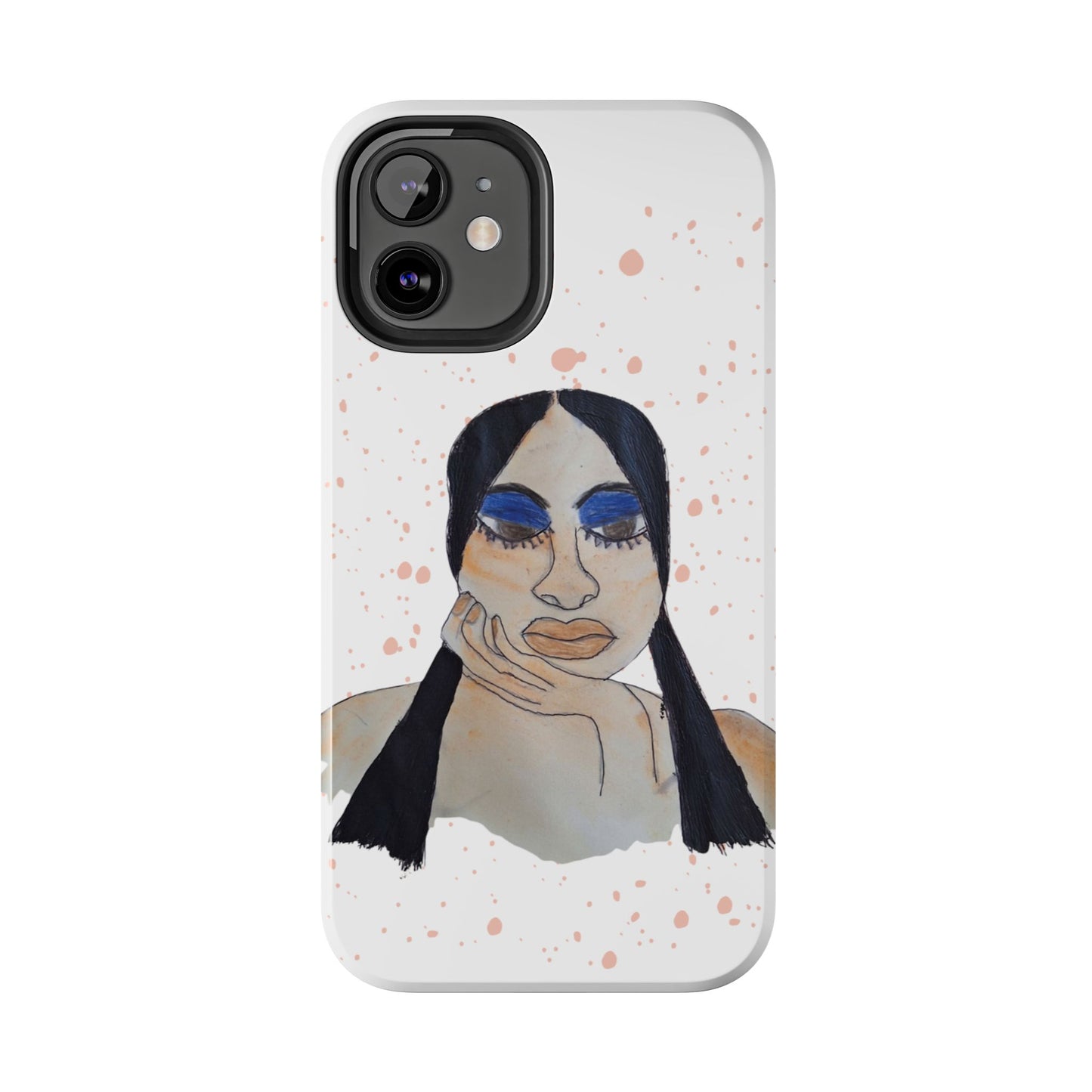 Black Woman Art Tough Phone Case, Hand-Painted Graphics, Original Art iPhone Cover, Protective Phone Case, Unique Artwork Case