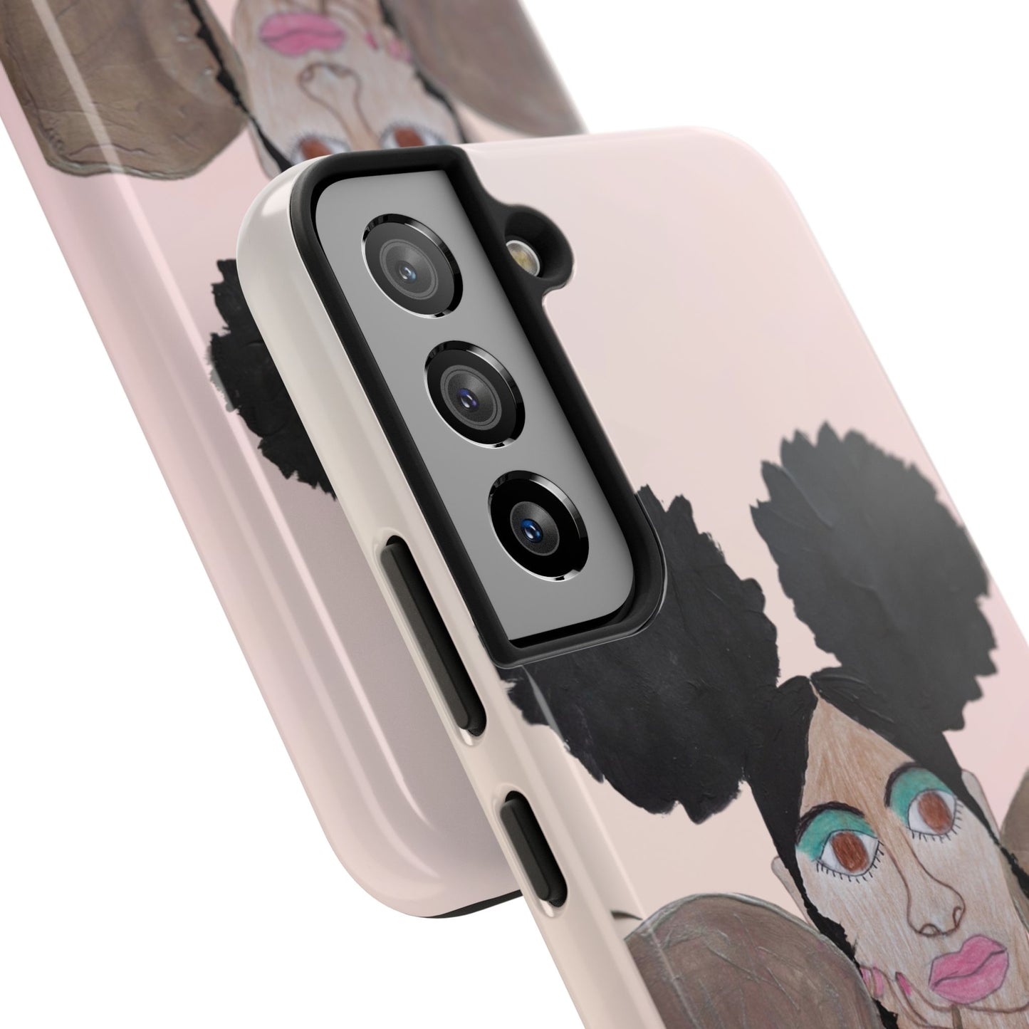Black Woman Art Tough Phone Case, Hand-Painted Graphics, Original Art iPhone Cover, Protective Phone Case, Unique Artwork Case