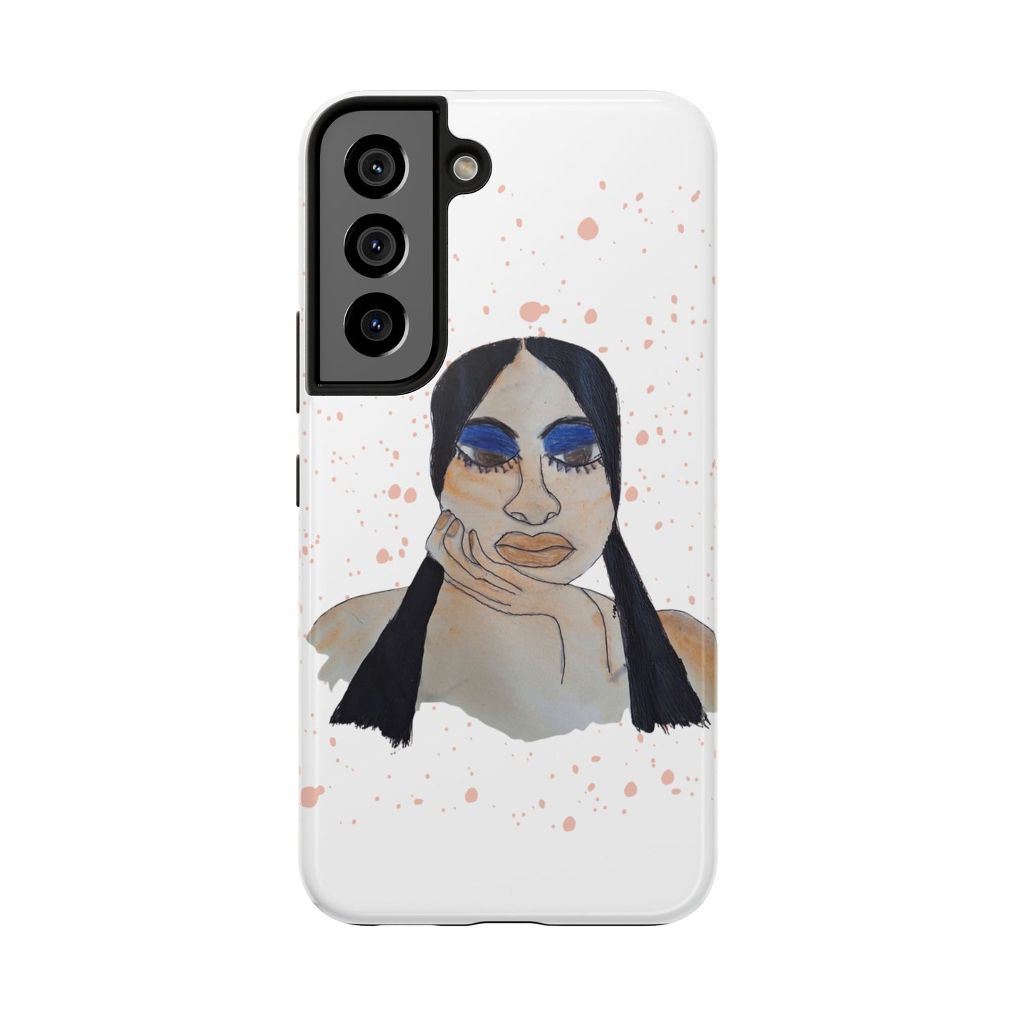 Black Woman Art Tough Phone Case, Hand-Painted Graphics, Original Art iPhone Cover, Protective Phone Case, Unique Artwork Case