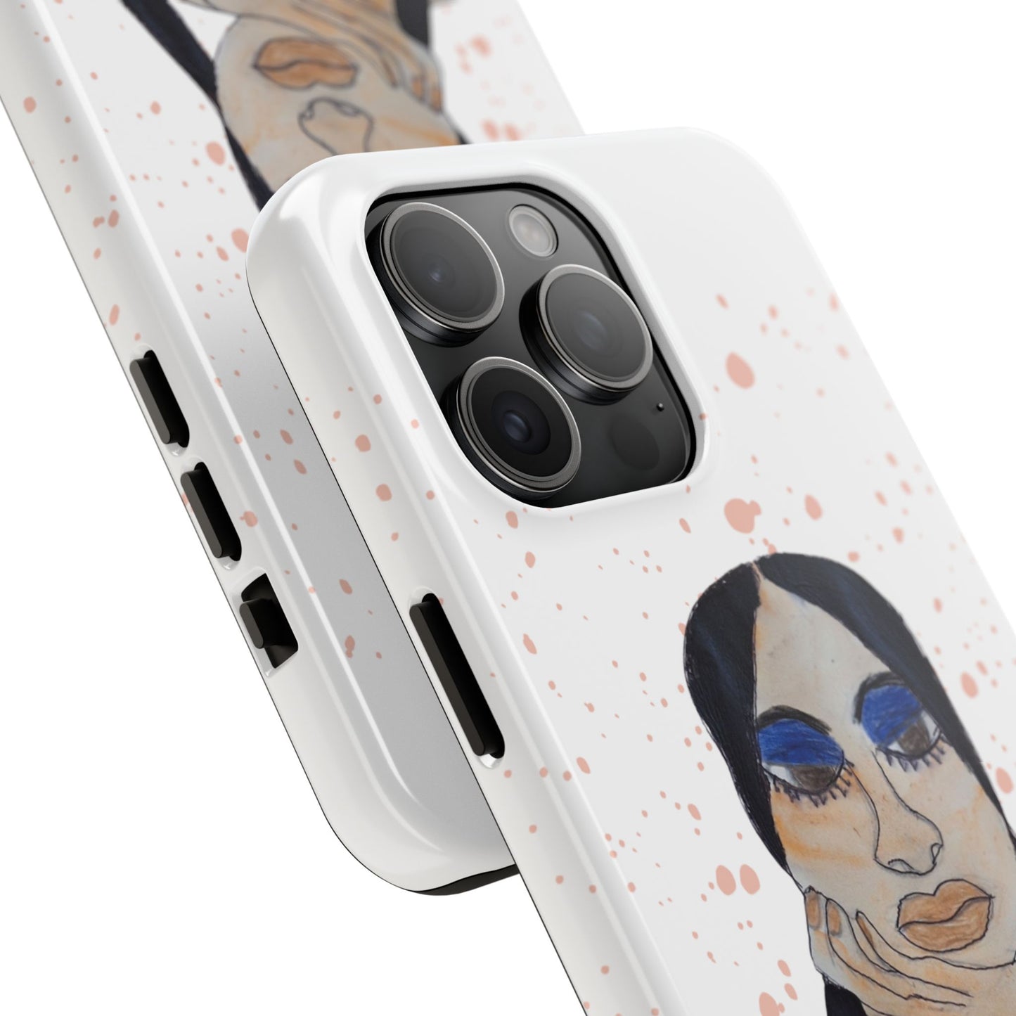 Black Woman Art Tough Phone Case, Hand-Painted Graphics, Original Art iPhone Cover, Protective Phone Case, Unique Artwork Case