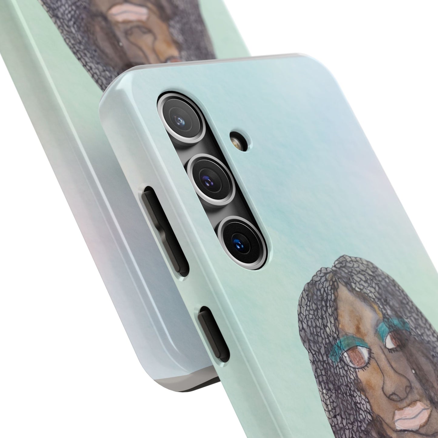 Black Woman Art, Artistic Fashion Phone Case, Colorful Unique Phone Protector, Gift for Her, Bohemian Style, Phone Cover for Creative Souls