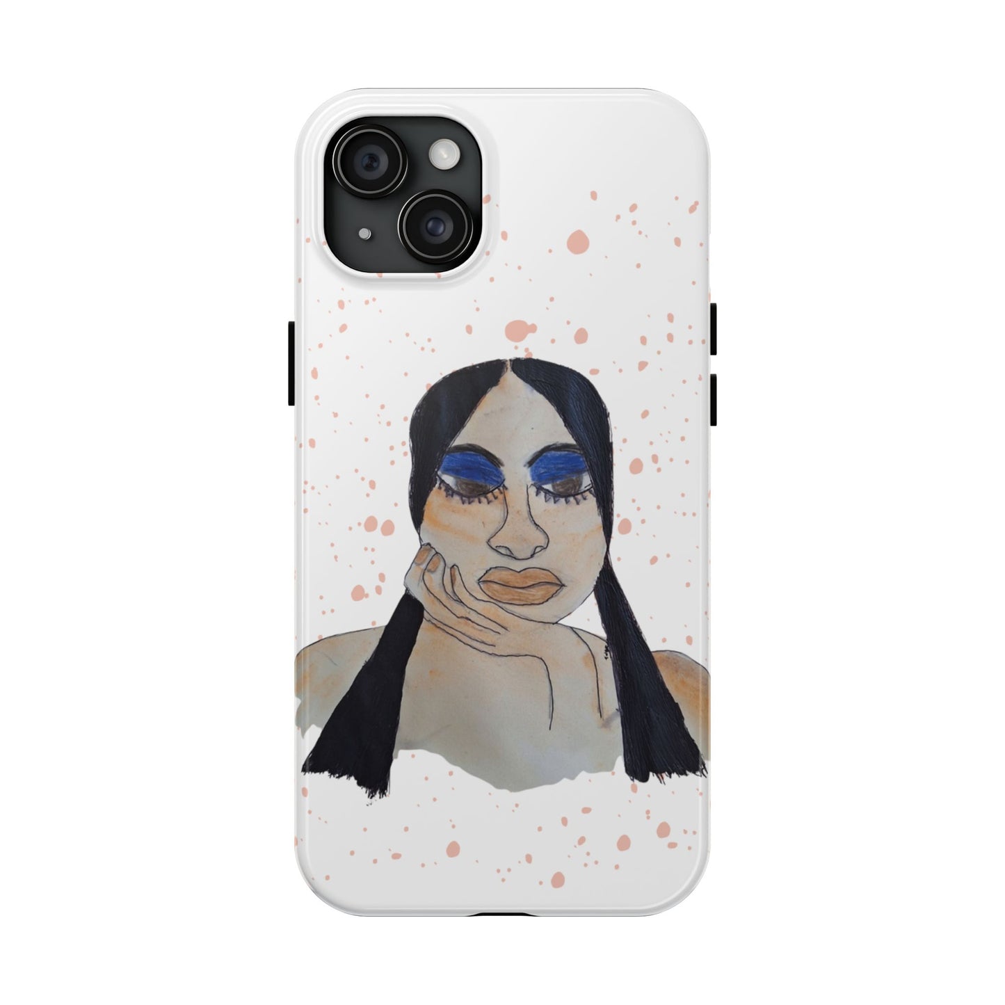 Black Woman Art Tough Phone Case, Hand-Painted Graphics, Original Art iPhone Cover, Protective Phone Case, Unique Artwork Case