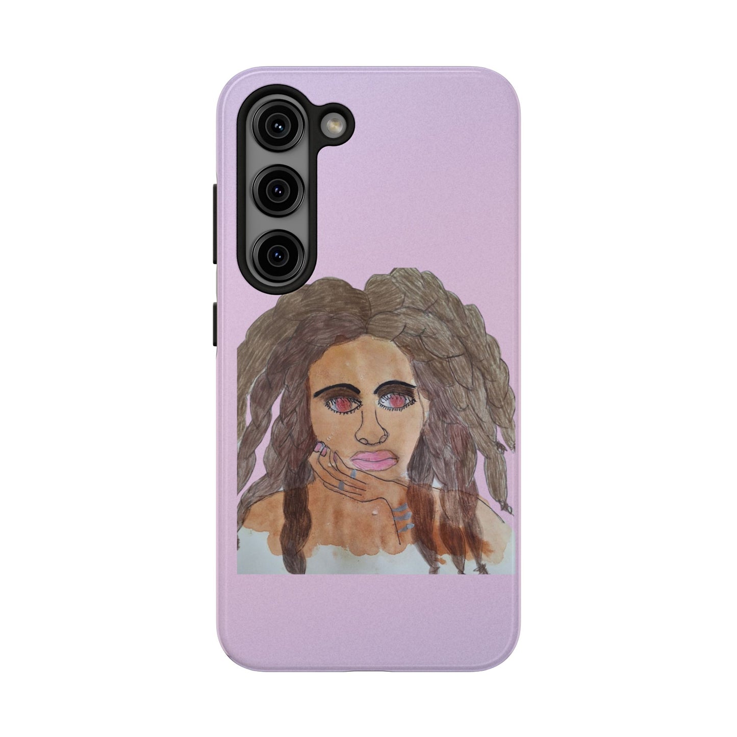 Black Woman Art Tough Phone Case, Hand-Painted Graphics, Original Art iPhone Cover, Protective Phone Case, Unique Artwork Case