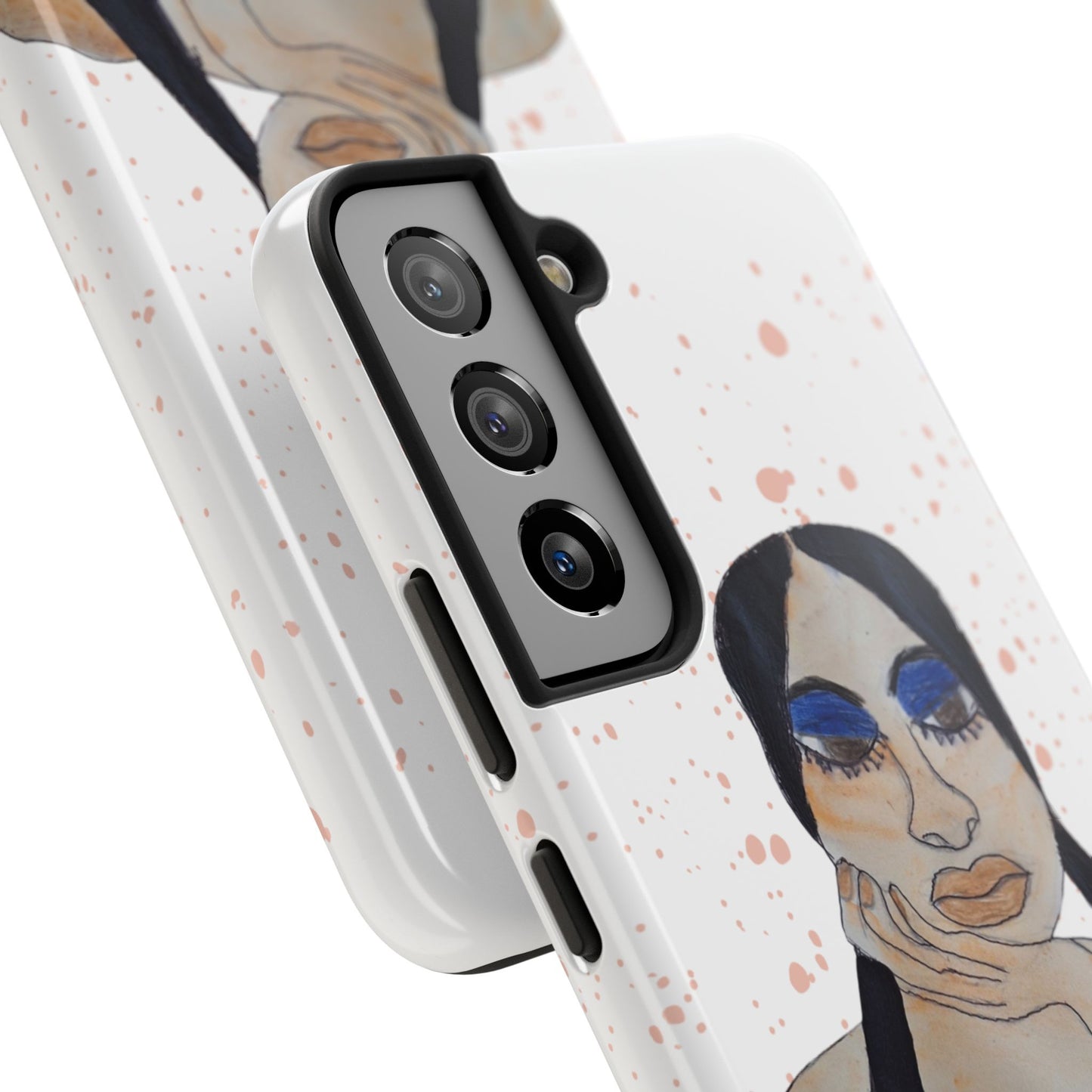 Black Woman Art Tough Phone Case, Hand-Painted Graphics, Original Art iPhone Cover, Protective Phone Case, Unique Artwork Case