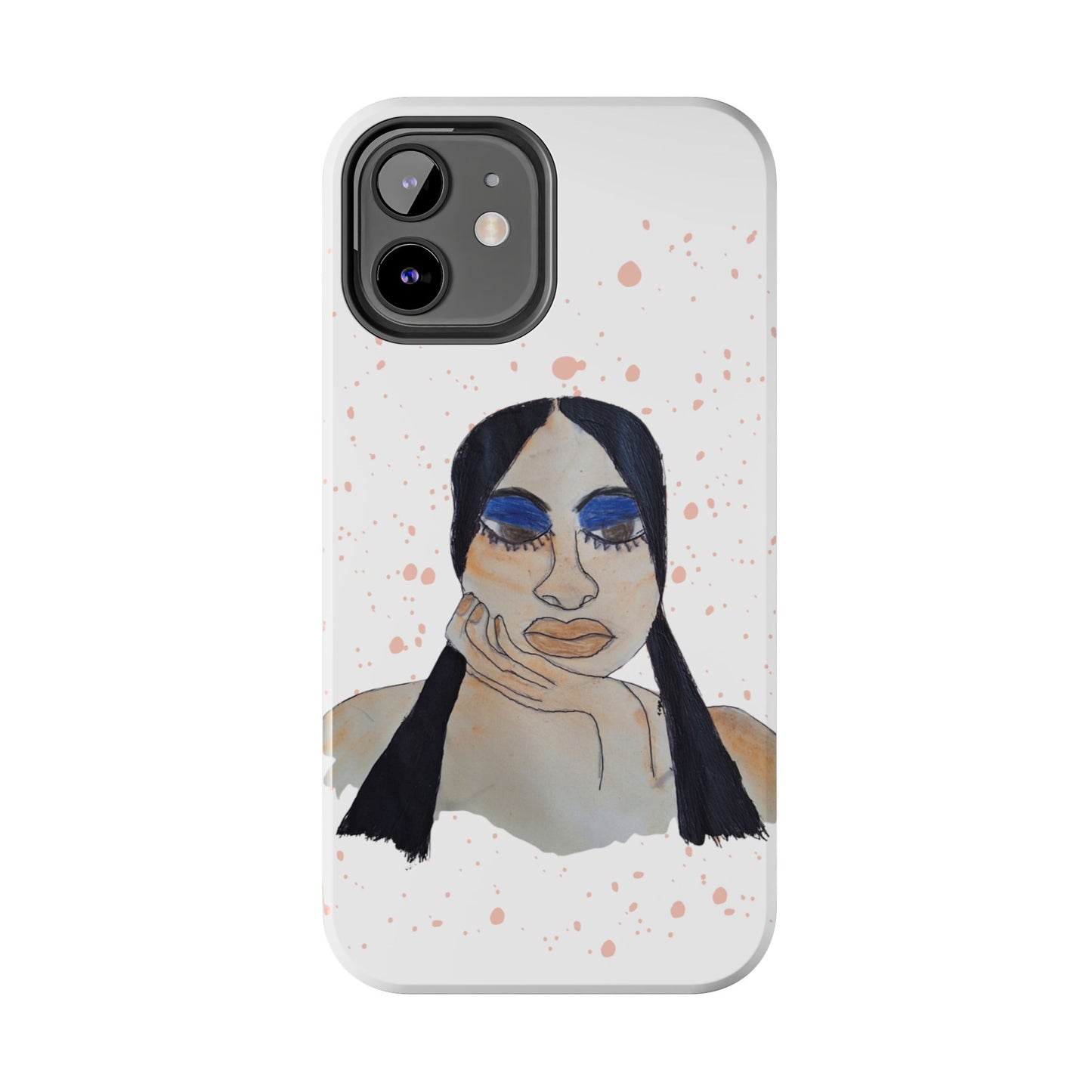 Black Woman Art Tough Phone Case, Hand-Painted Graphics, Original Art iPhone Cover, Protective Phone Case, Unique Artwork Case