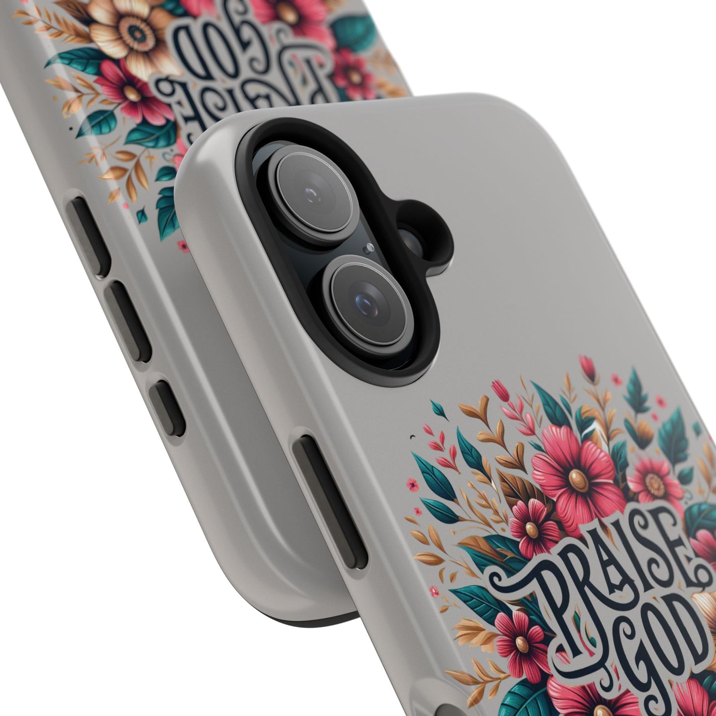PRAISE GOD, Tough Phone Cases, Floral Inspirational Quote for Faith, iPhone case, Android case, Smartphone case, Gift for Her