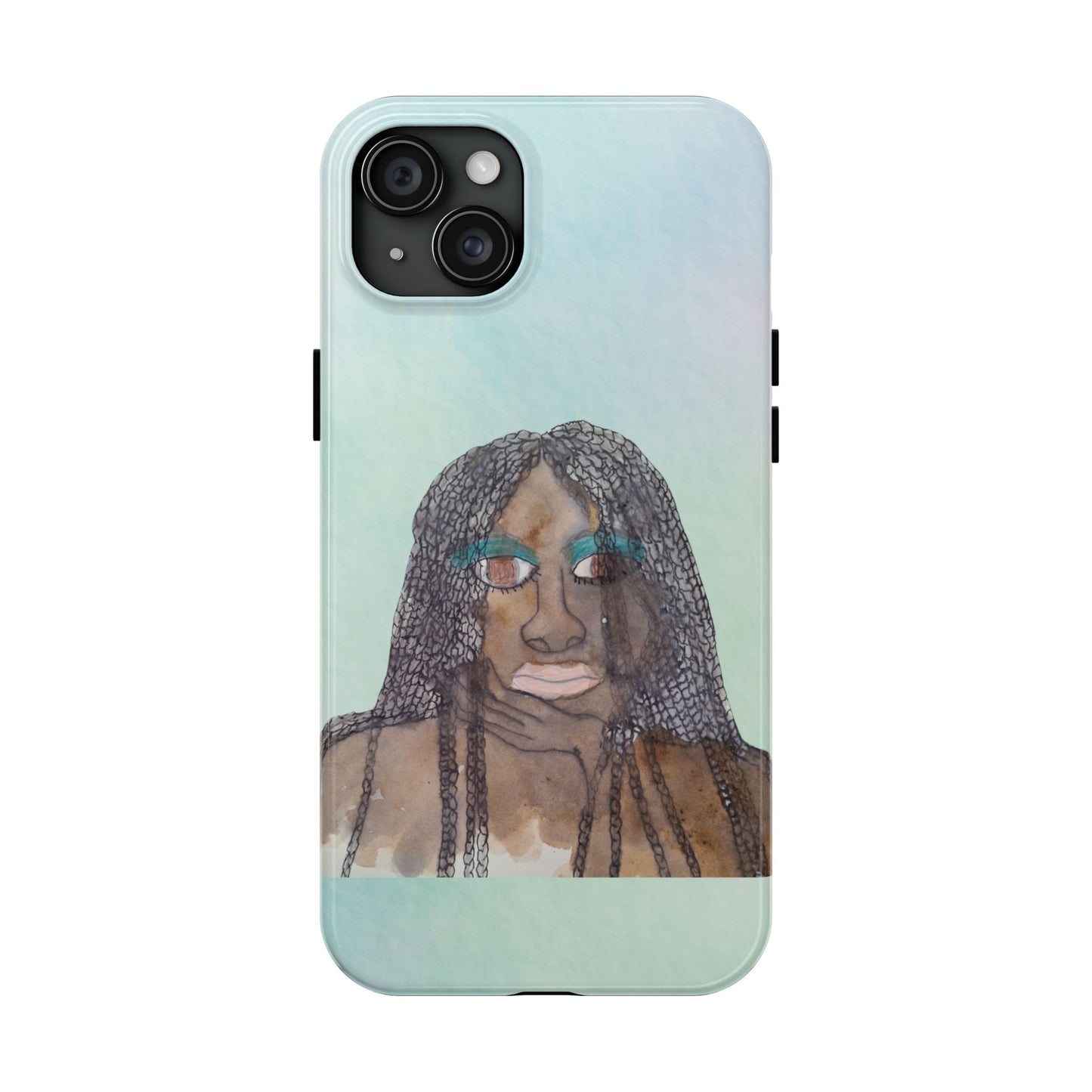 Black Woman Art, Artistic Fashion Phone Case, Colorful Unique Phone Protector, Gift for Her, Bohemian Style, Phone Cover for Creative Souls