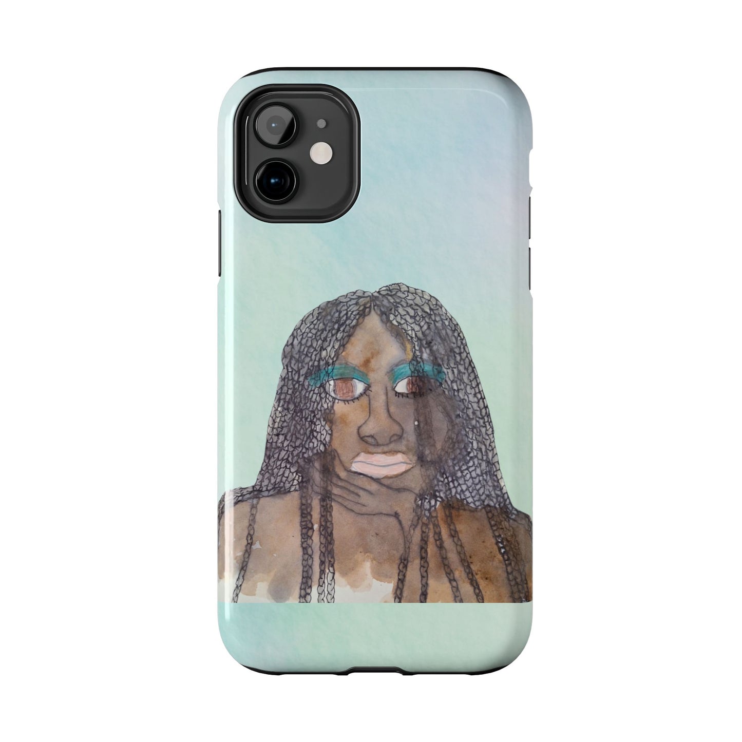 Black Woman Art, Artistic Fashion Phone Case, Colorful Unique Phone Protector, Gift for Her, Bohemian Style, Phone Cover for Creative Souls