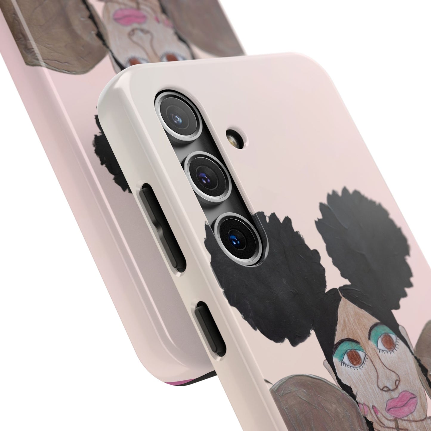 Black Woman Art Tough Phone Case, Hand-Painted Graphics, Original Art iPhone Cover, Protective Phone Case, Unique Artwork Case