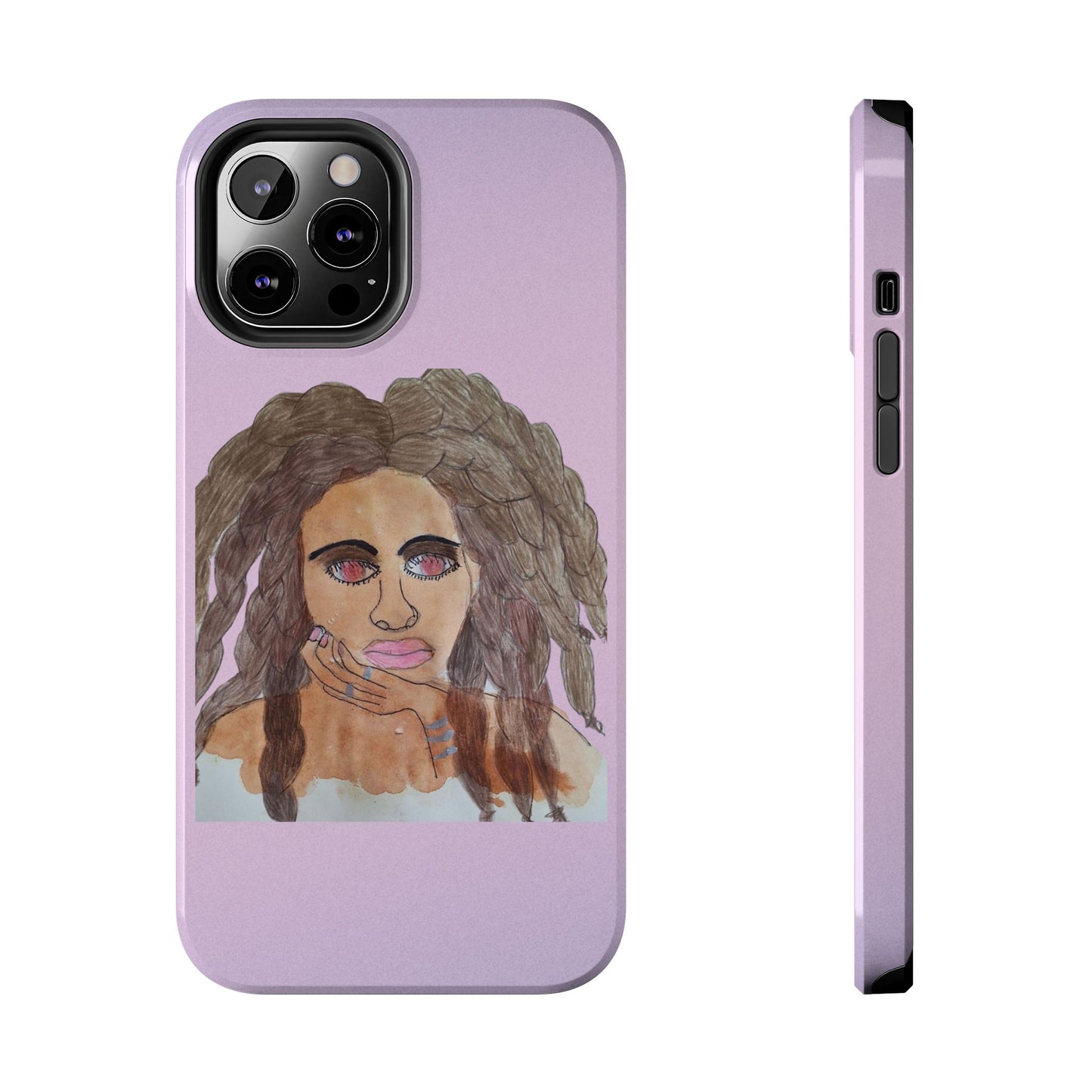Black Woman Art Tough Phone Case, Hand-Painted Graphics, Original Art iPhone Cover, Protective Phone Case, Unique Artwork Case