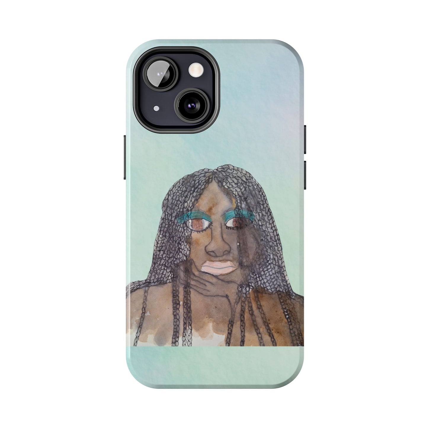 Black Woman Art, Artistic Fashion Phone Case, Colorful Unique Phone Protector, Gift for Her, Bohemian Style, Phone Cover for Creative Souls