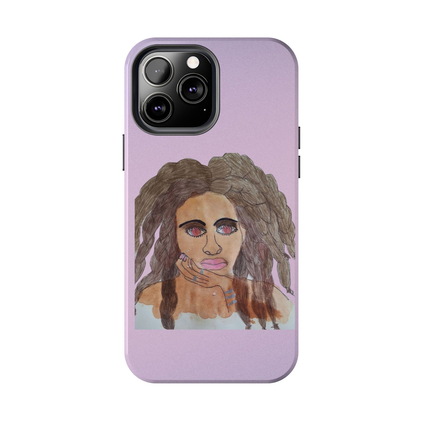 Black Woman Art Tough Phone Case, Hand-Painted Graphics, Original Art iPhone Cover, Protective Phone Case, Unique Artwork Case