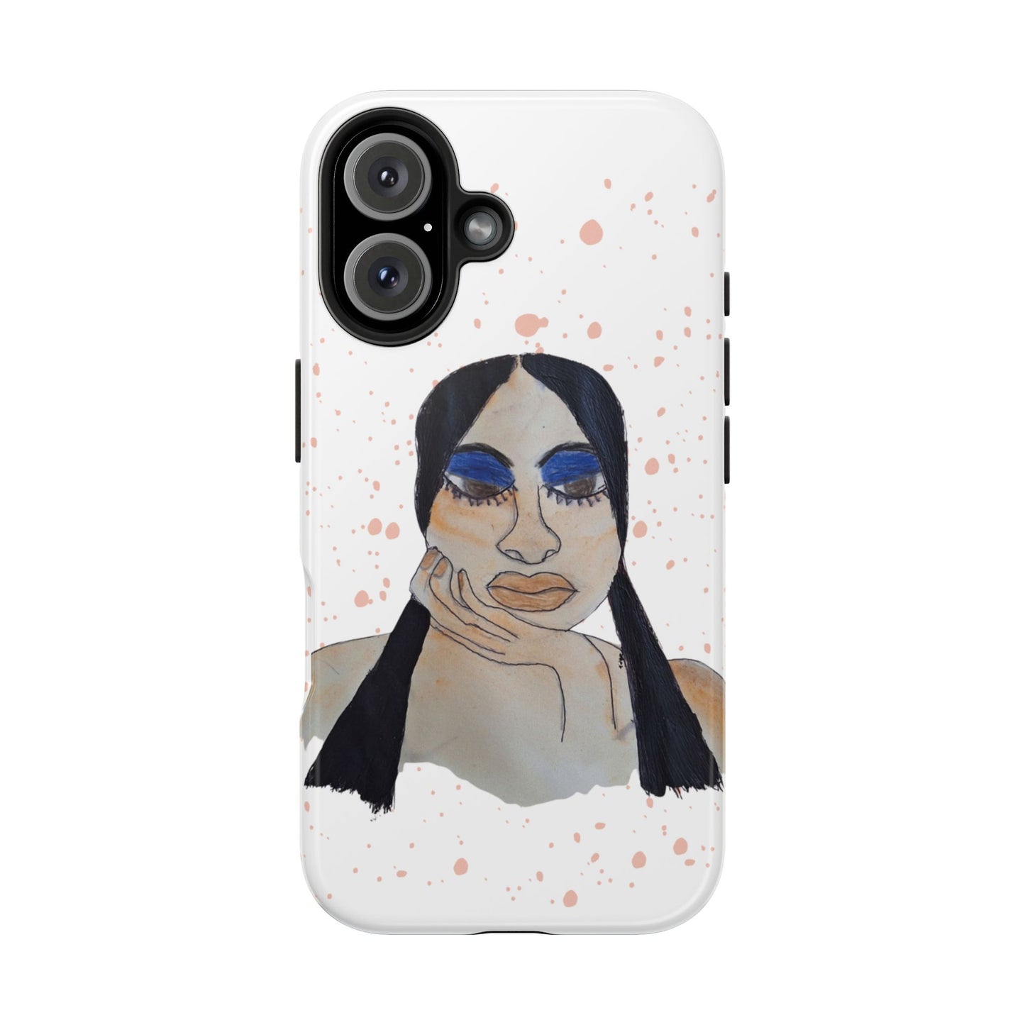 Black Woman Art Tough Phone Case, Hand-Painted Graphics, Original Art iPhone Cover, Protective Phone Case, Unique Artwork Case
