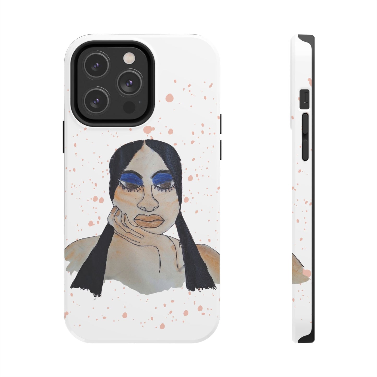 Black Woman Art Tough Phone Case, Hand-Painted Graphics, Original Art iPhone Cover, Protective Phone Case, Unique Artwork Case